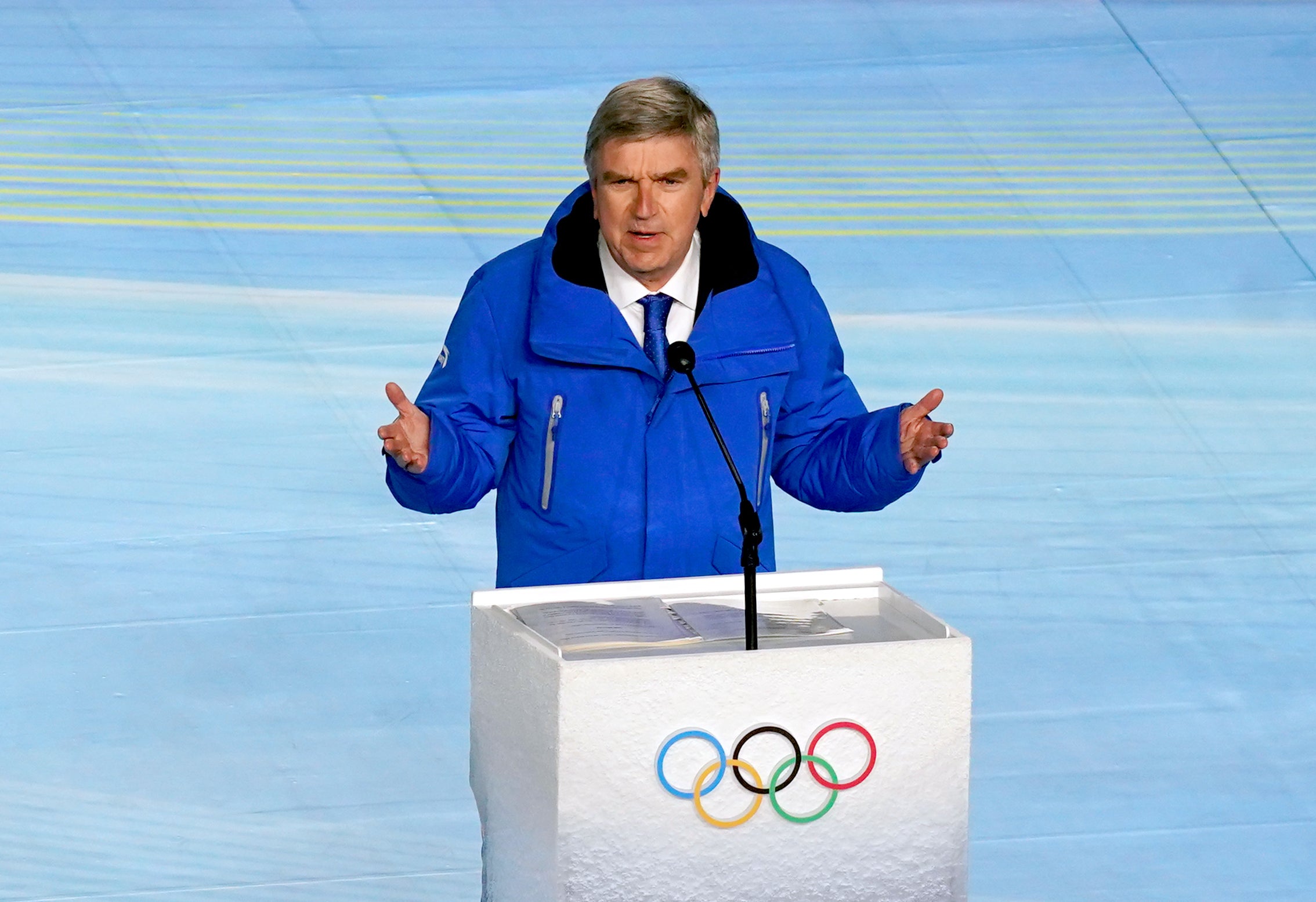 IOC president Thomas Bach says Russian and Belarusian athletes are being excluded from sports events as a protective measure (Andrew Milligan/PA)