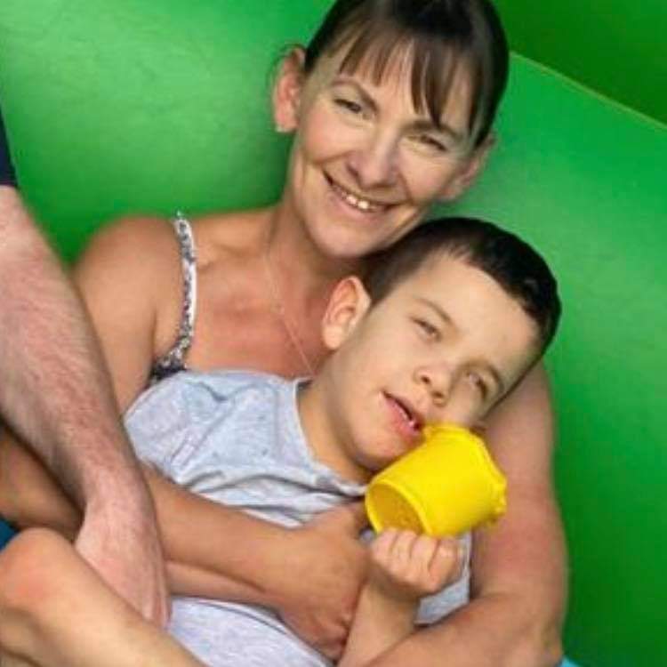 Emma Sutton with her 7-year-old son Oscar, who suffers from seizures and benefits from Mr Bailey’s cannabis oil