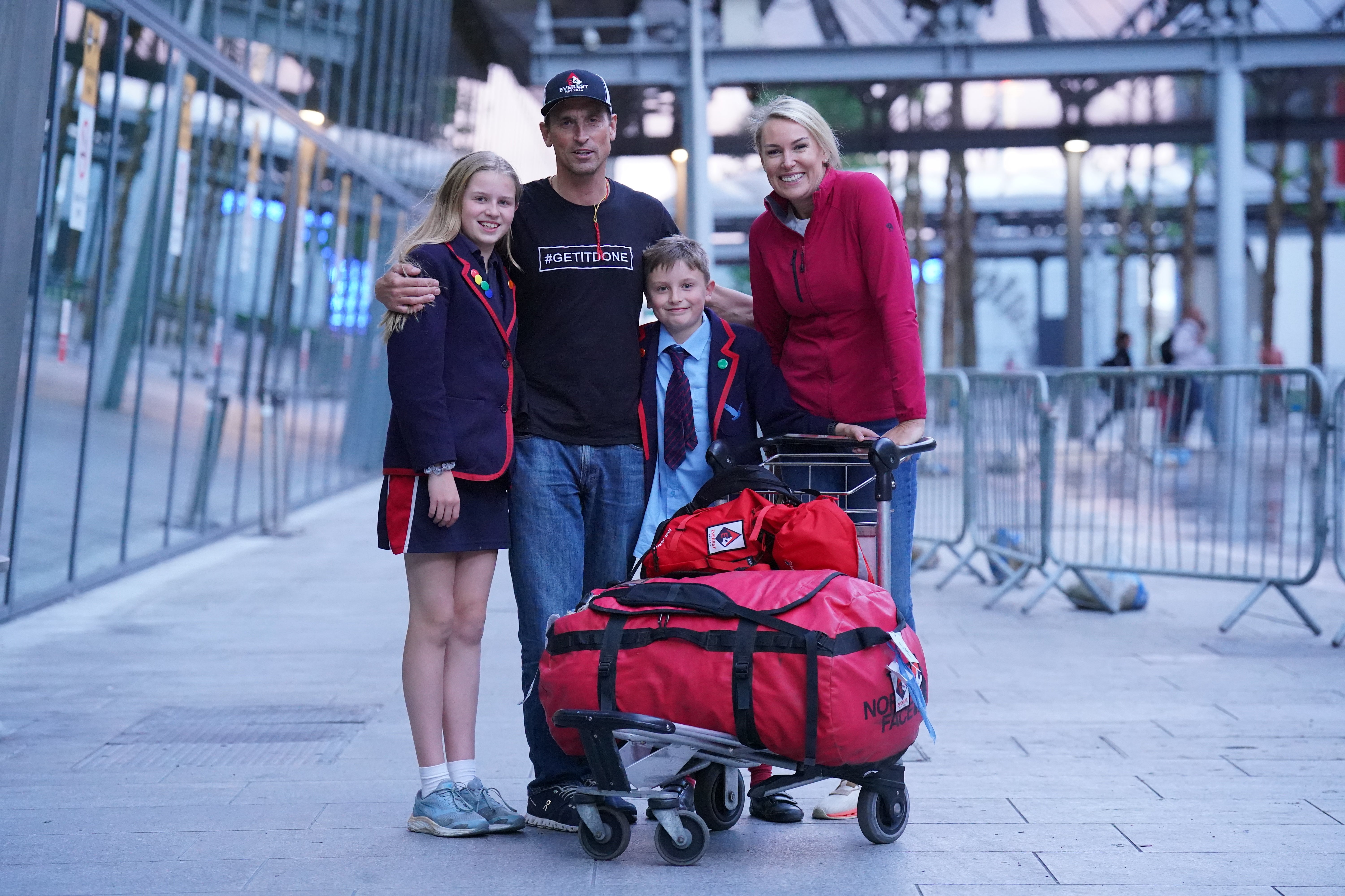 Kenton Cool was greeted by his family (Jonathan Brady/PA)