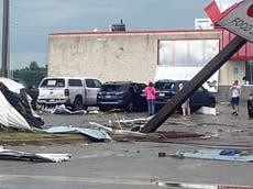 Michigan tornado: Two dead and more than 40 injured after rare twister tears through town of Gaylord