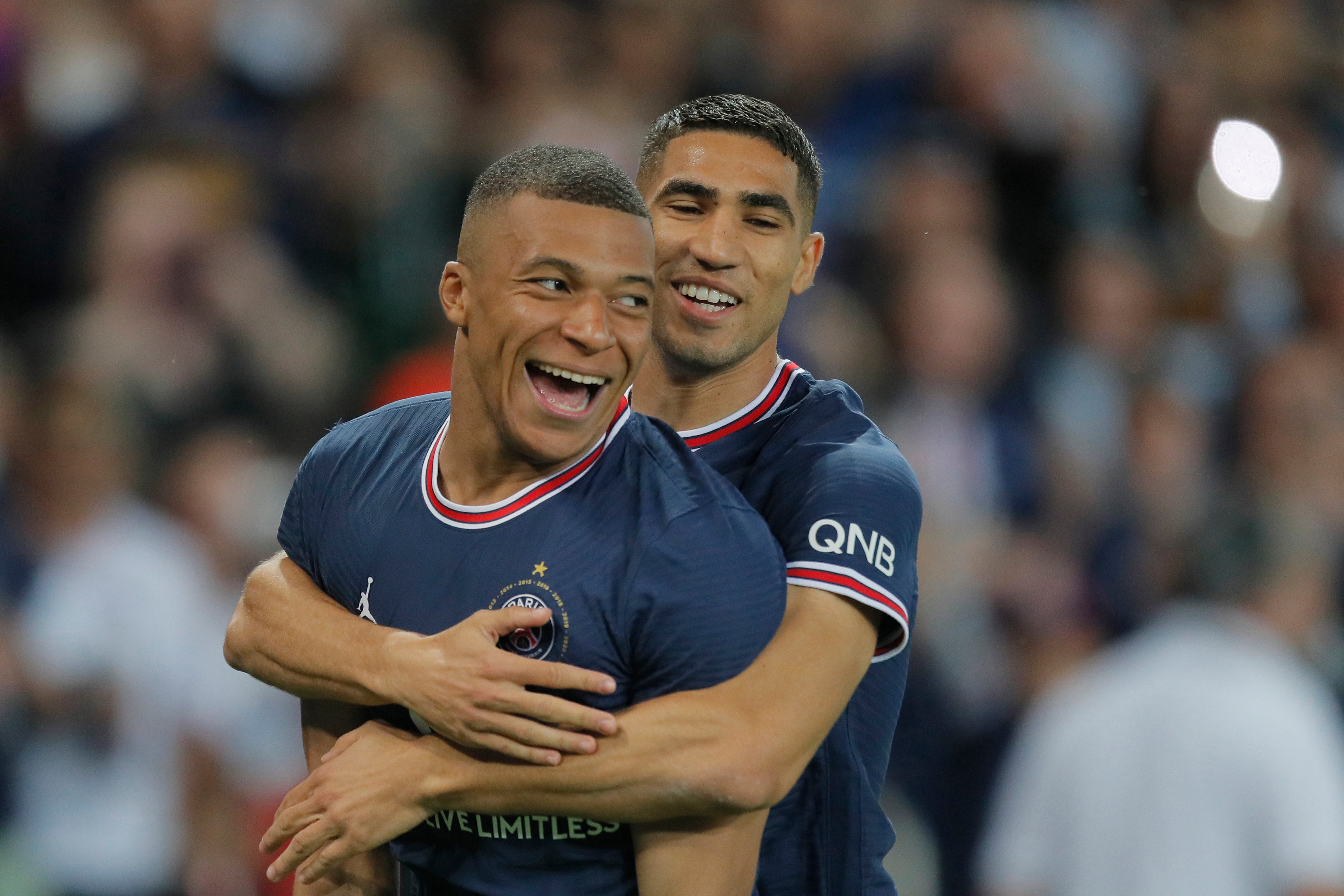 Paris St Germain’s Kylian Mbappe scored a hat-trick in a 5-0 victory over Metz (Michel Spingler/AP/PA)