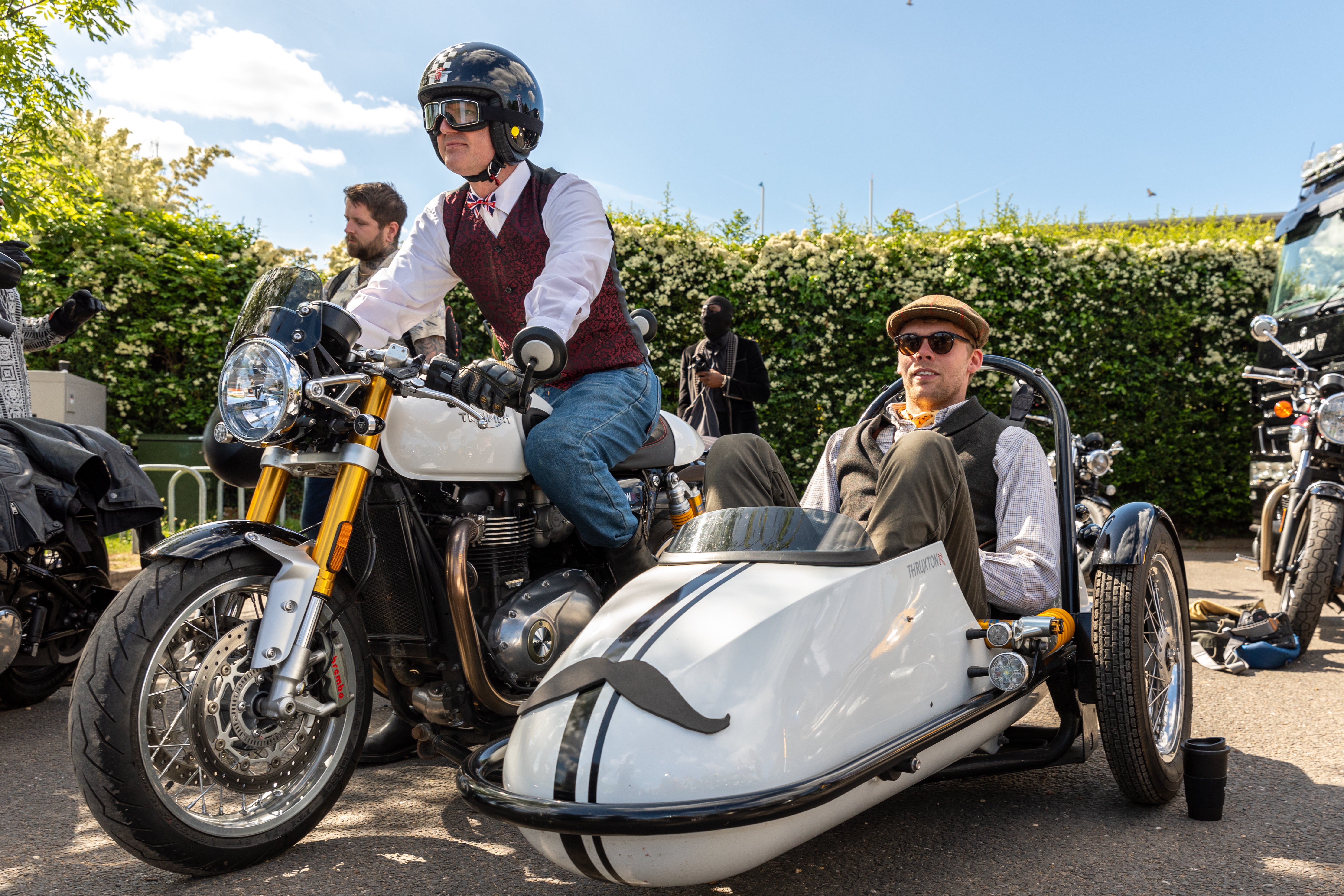 Riders at the start of the Distinguished Gentleman’s Ride in London (Movember/PA)