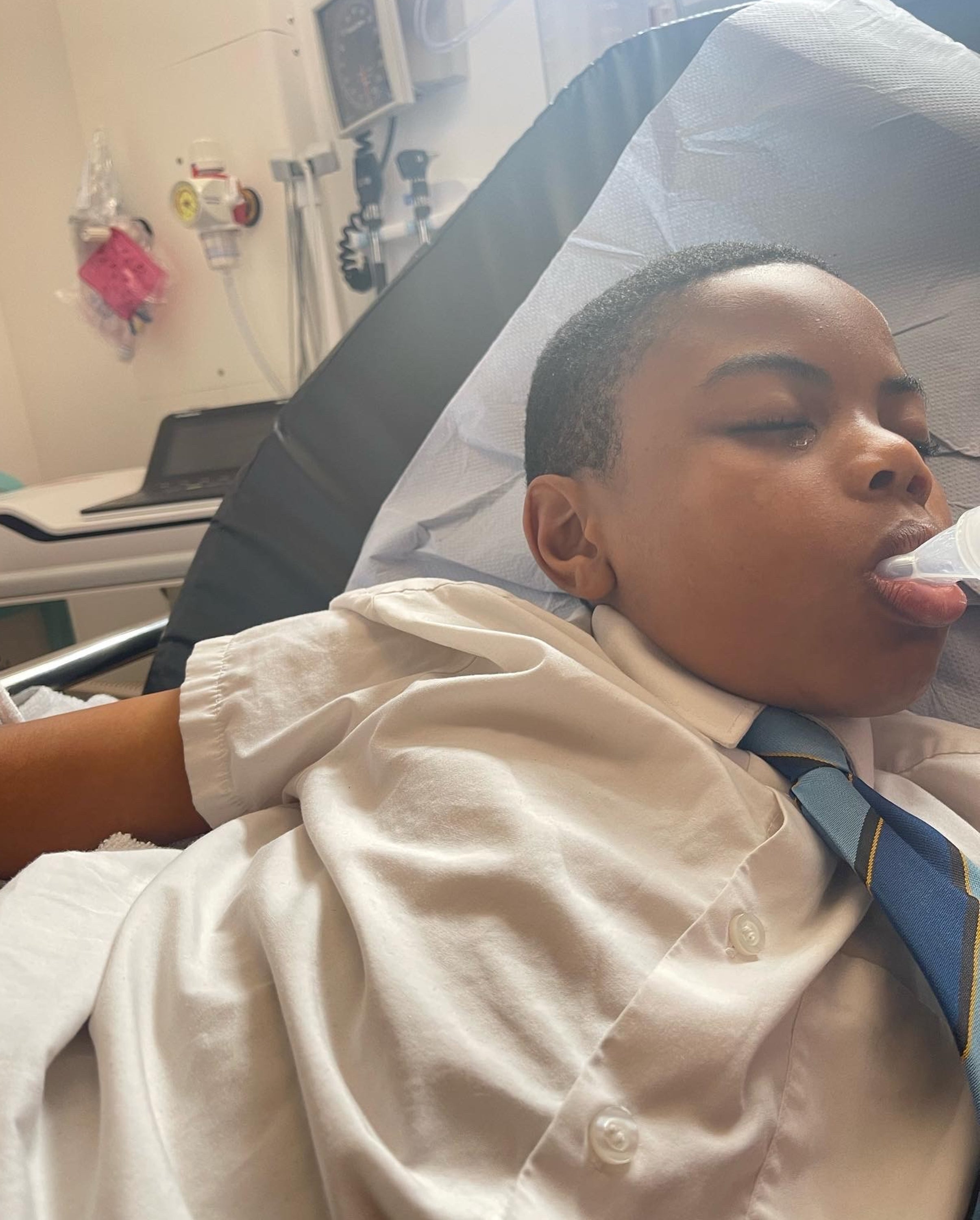 Raheem lost his finger after he was injured fleeing bullies, his mother says