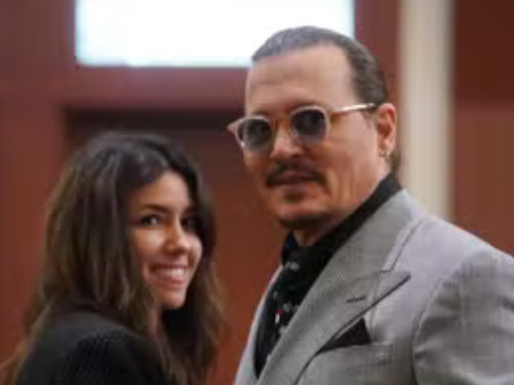 Ms Vasquez with Johnny Depp at court