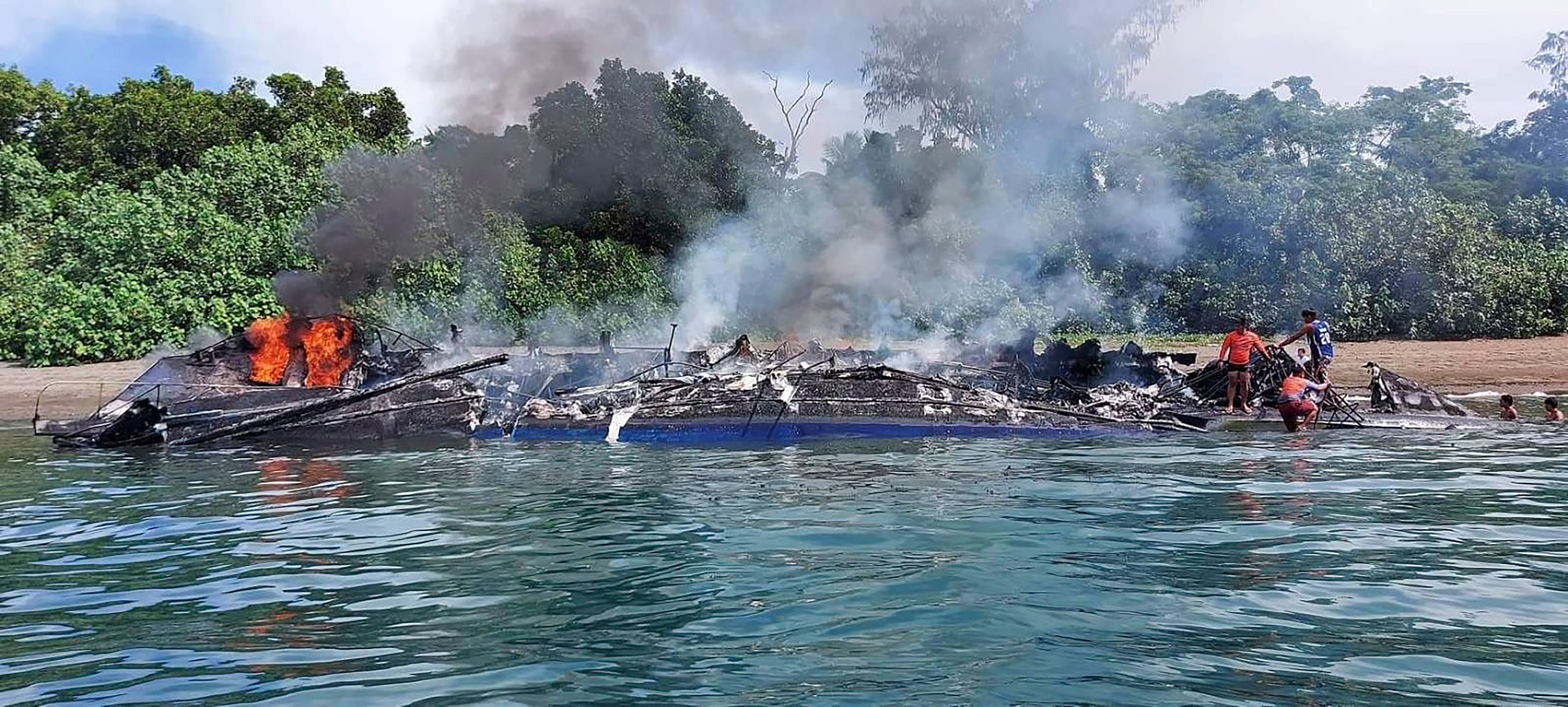 M/V Mercraft 2 after it was towed to an island