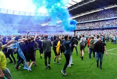 Manchester City pitch invasion ‘concerning’, says PM’s spokesman