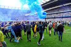 Manchester City pitch invasion ‘concerning’, says PM’s spokesman