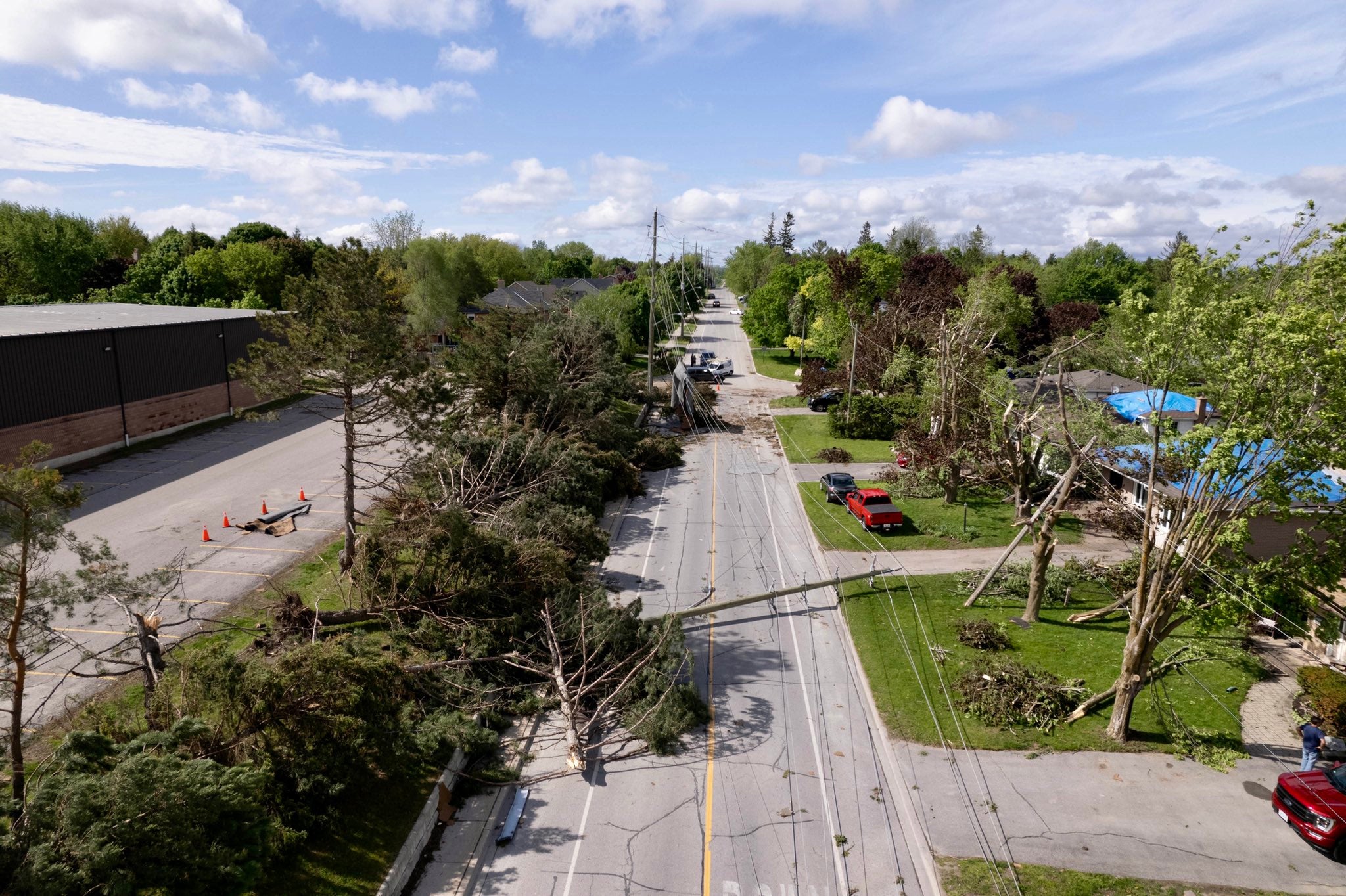 A major cleanup operation is underway after thunderstorms in Canada downed power lines and trees, leaving at least eight people dead