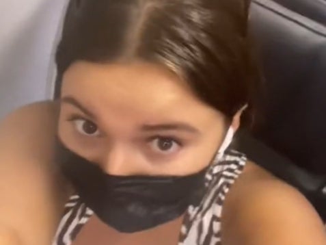 Woman wore zebra print top on Alaska Airlines flight