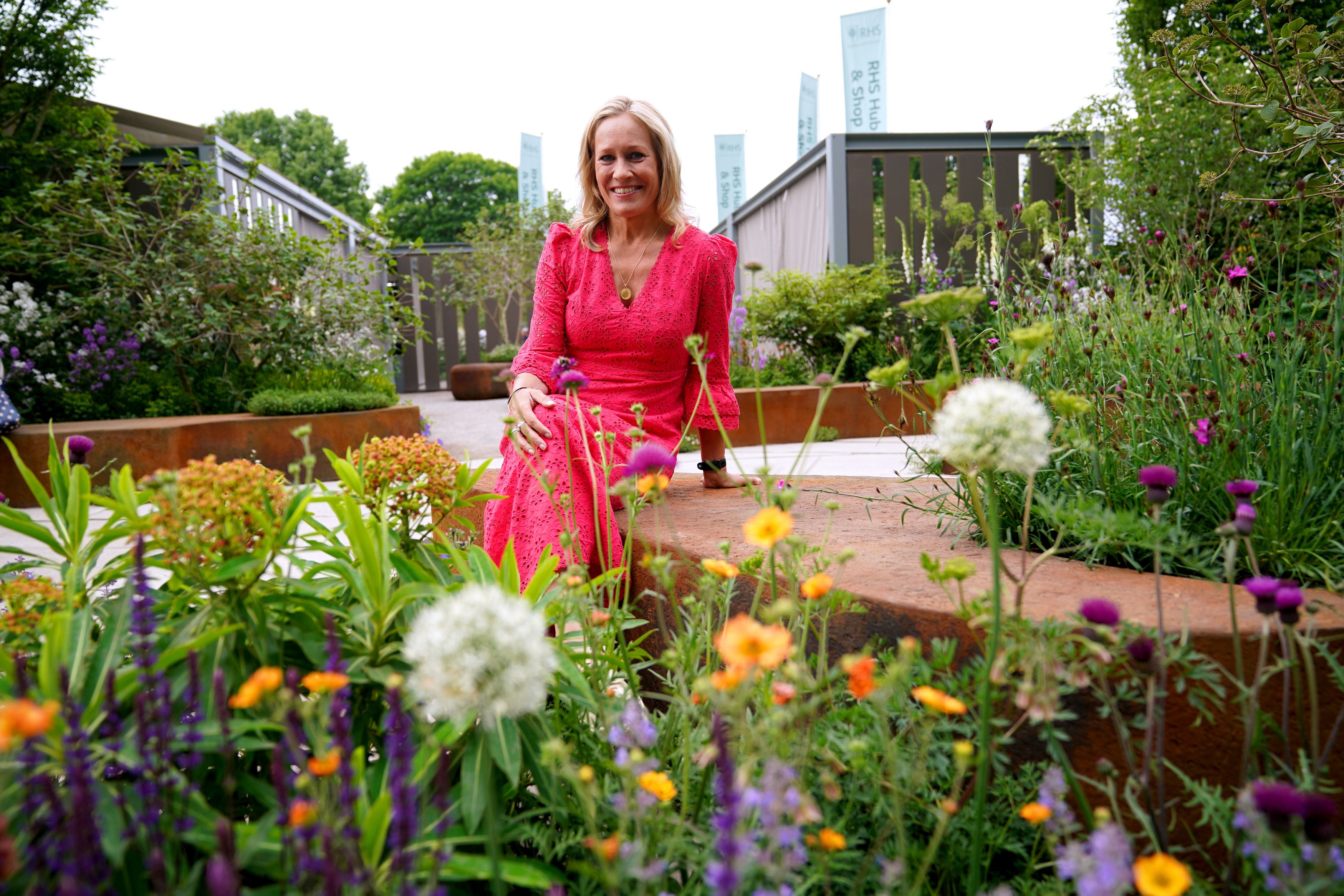 Presenter Sophie Raworth at the BBC Studios garden at the Chelsea Flower Show on Monday