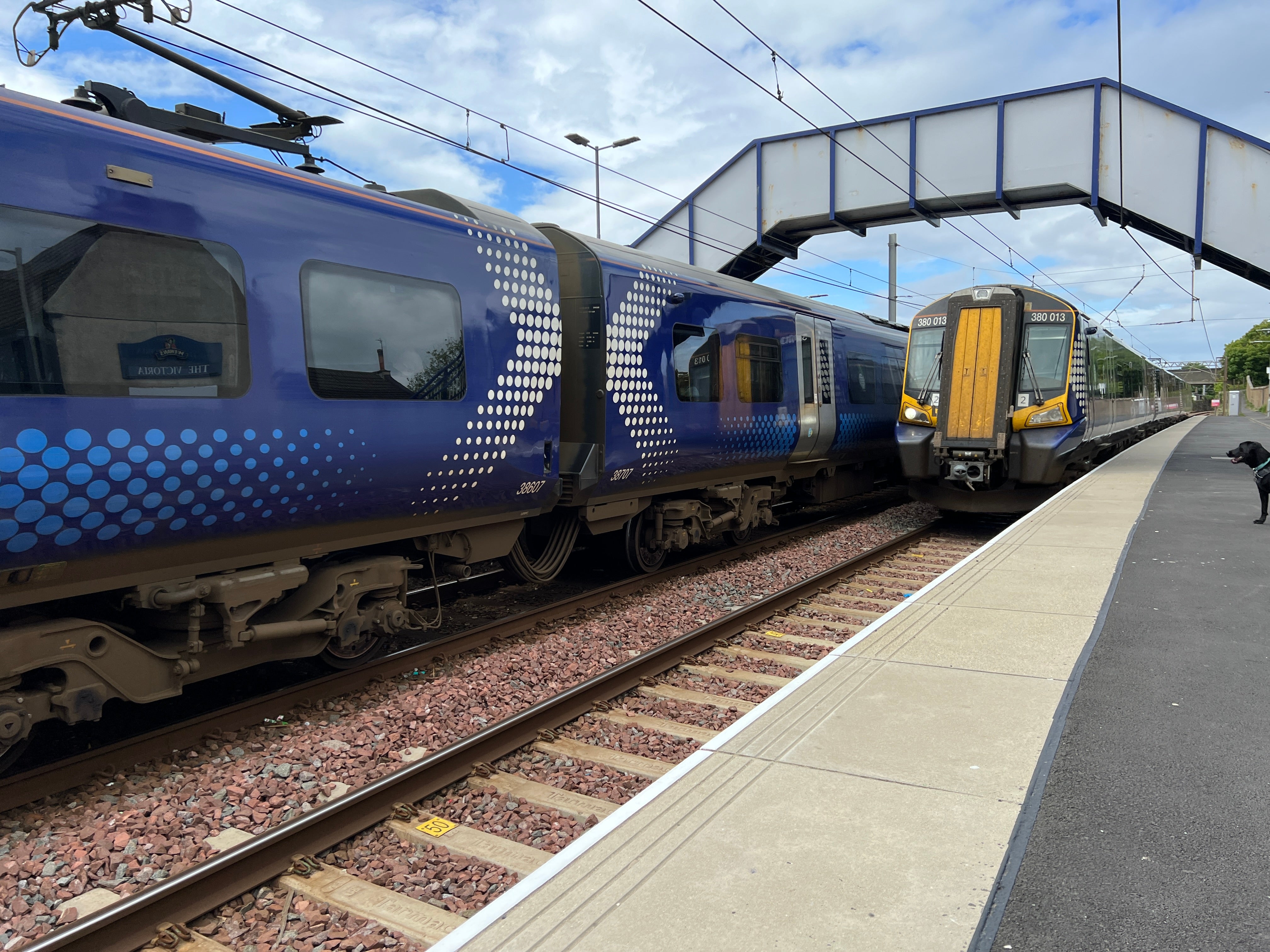 Departing soon? ScotRail trains at Saltcoats station in Ayrshire