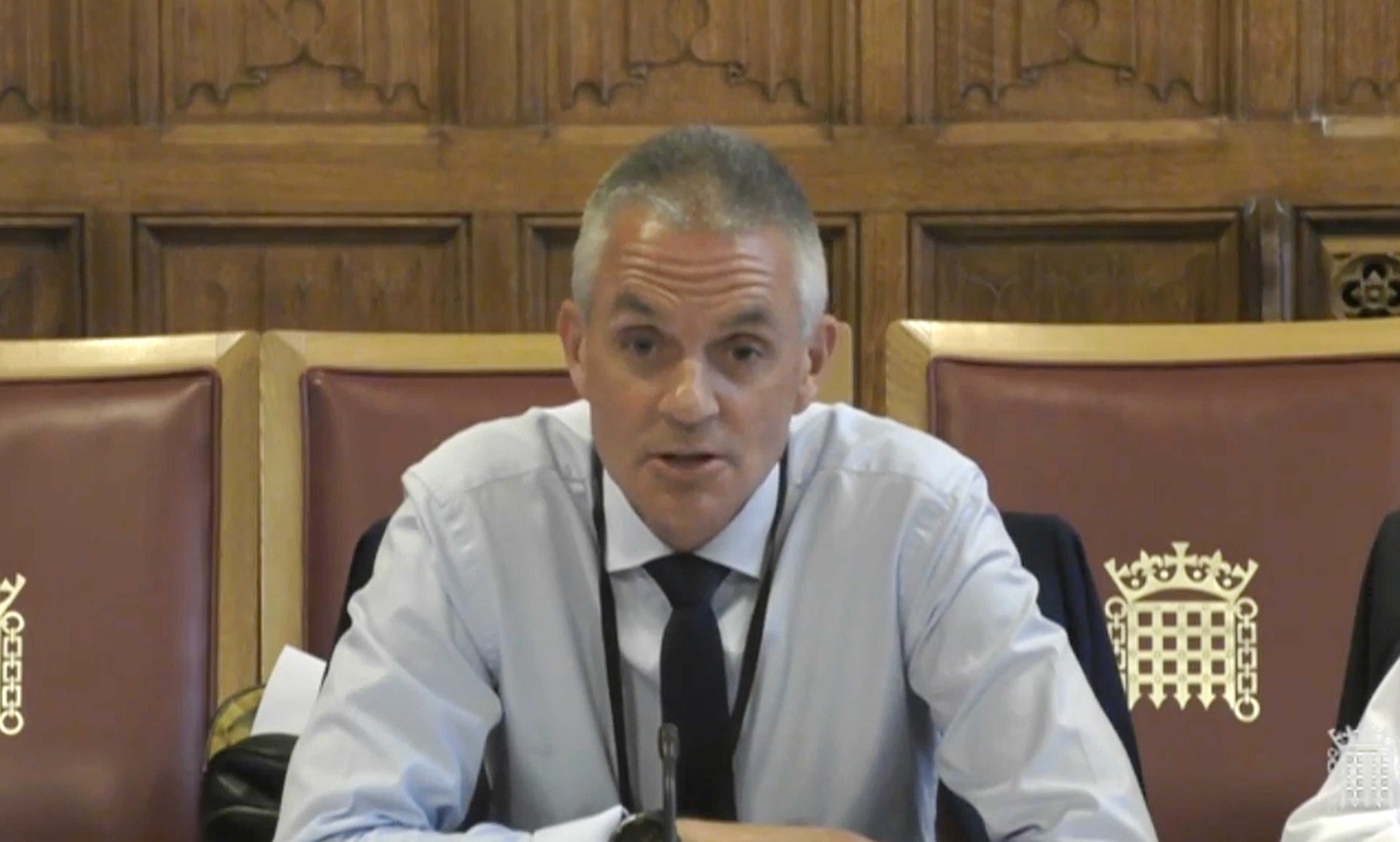 BBC director-general Tim Davie giving evidence to the Communications and Digital Committee in the House of Lords (House of Lords/PA)