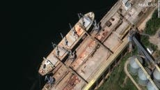 Satellite images show Russian ships with ‘stolen Ukrainian grain’