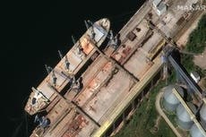 Satellite images show Russian ships with ‘stolen Ukrainian grain’