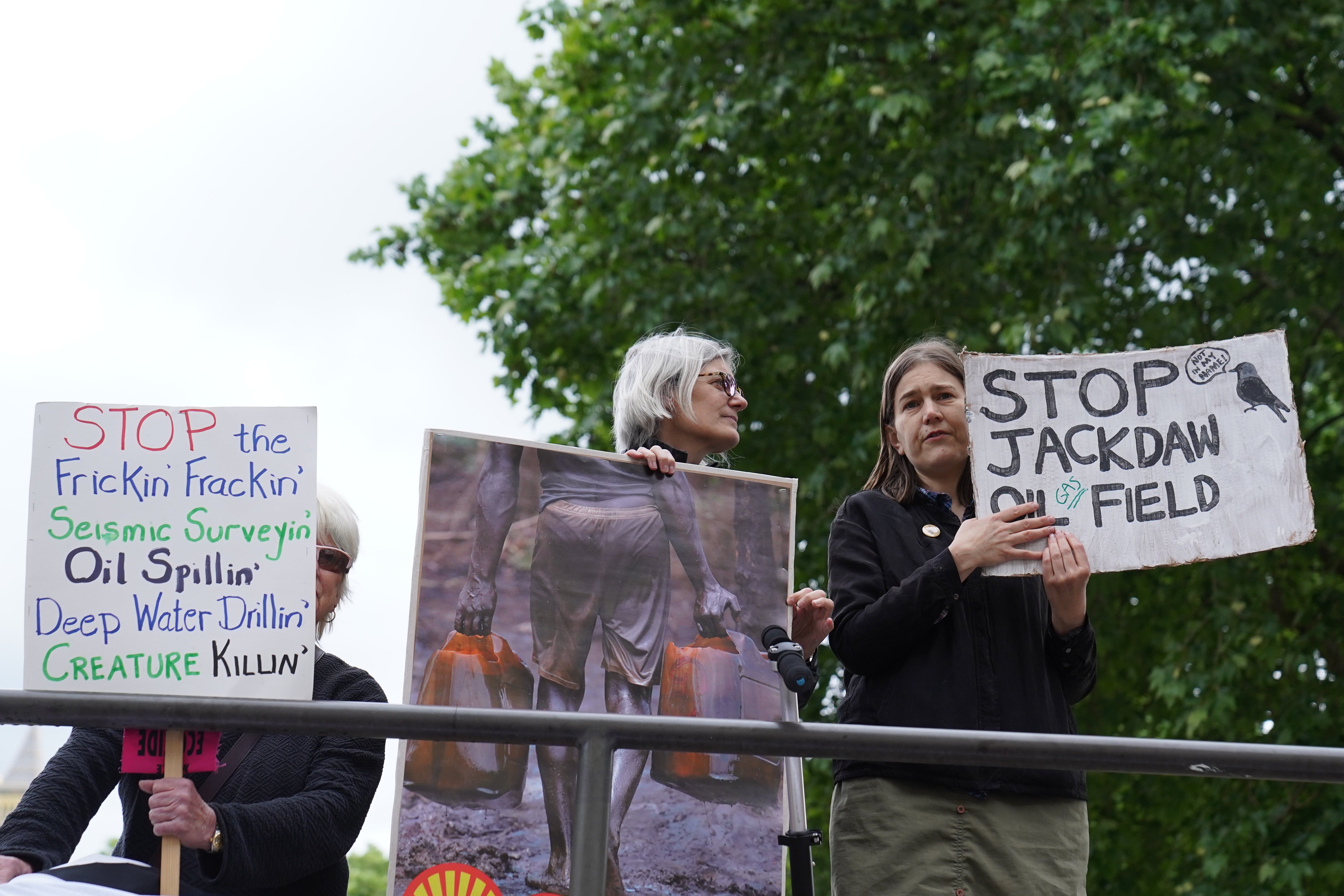 Protesters accused Shell of profiting from carbon-emitting products that contribute to climate change