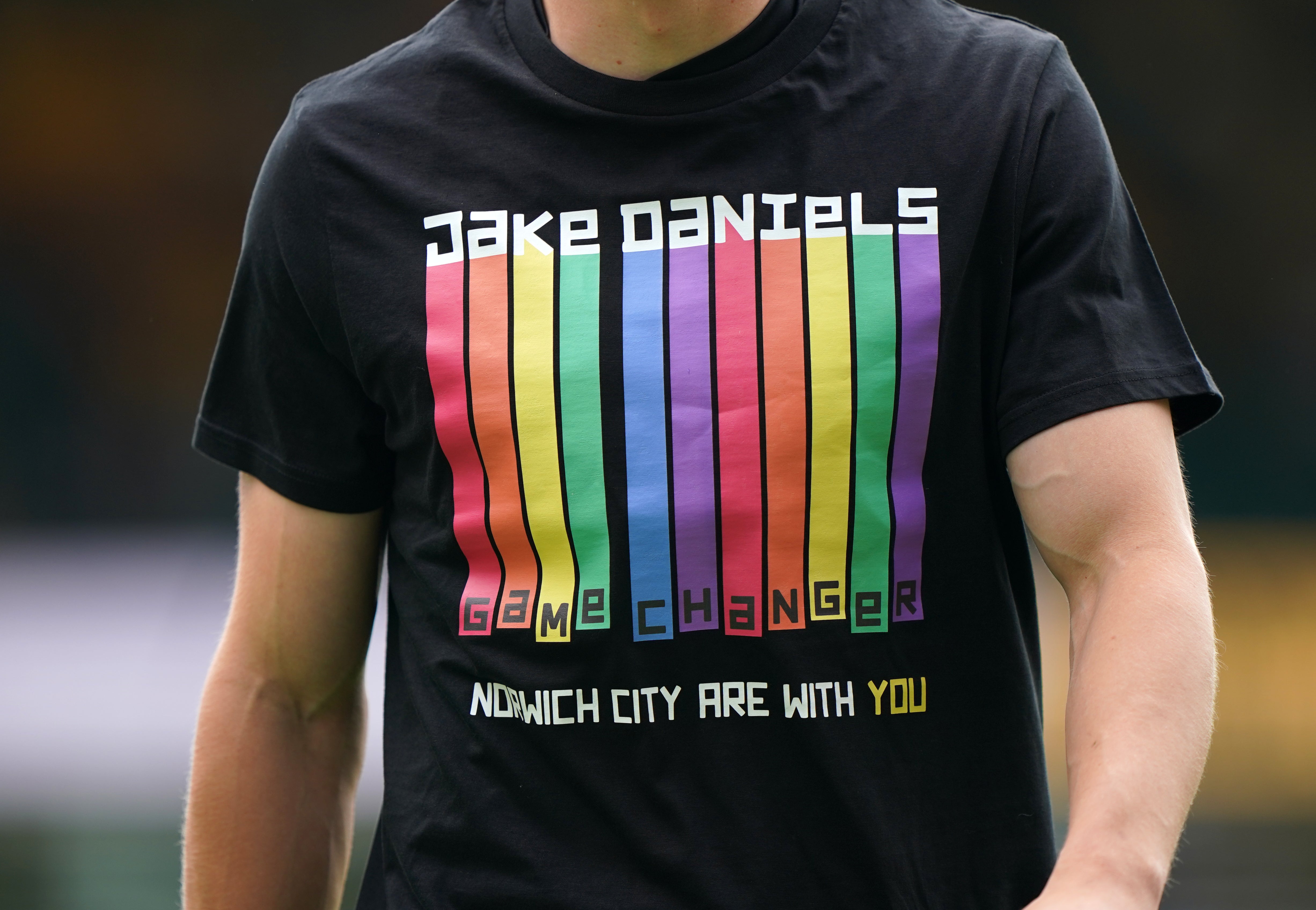 Norwich showed support for Jake Daniels before Sunday’s final Premier League match at Carrow Road (Joe Giddens/PA)