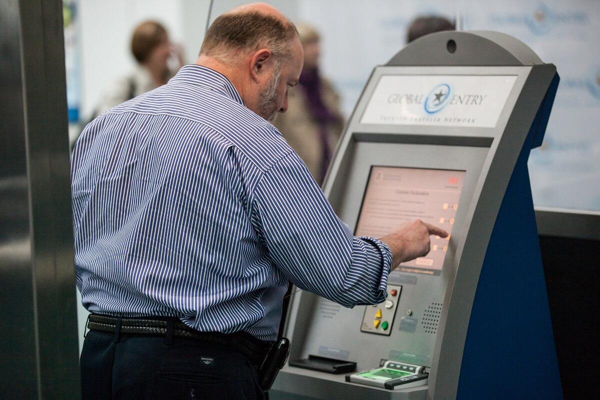 Border line: International passenger arriving at Newark Liberty airport