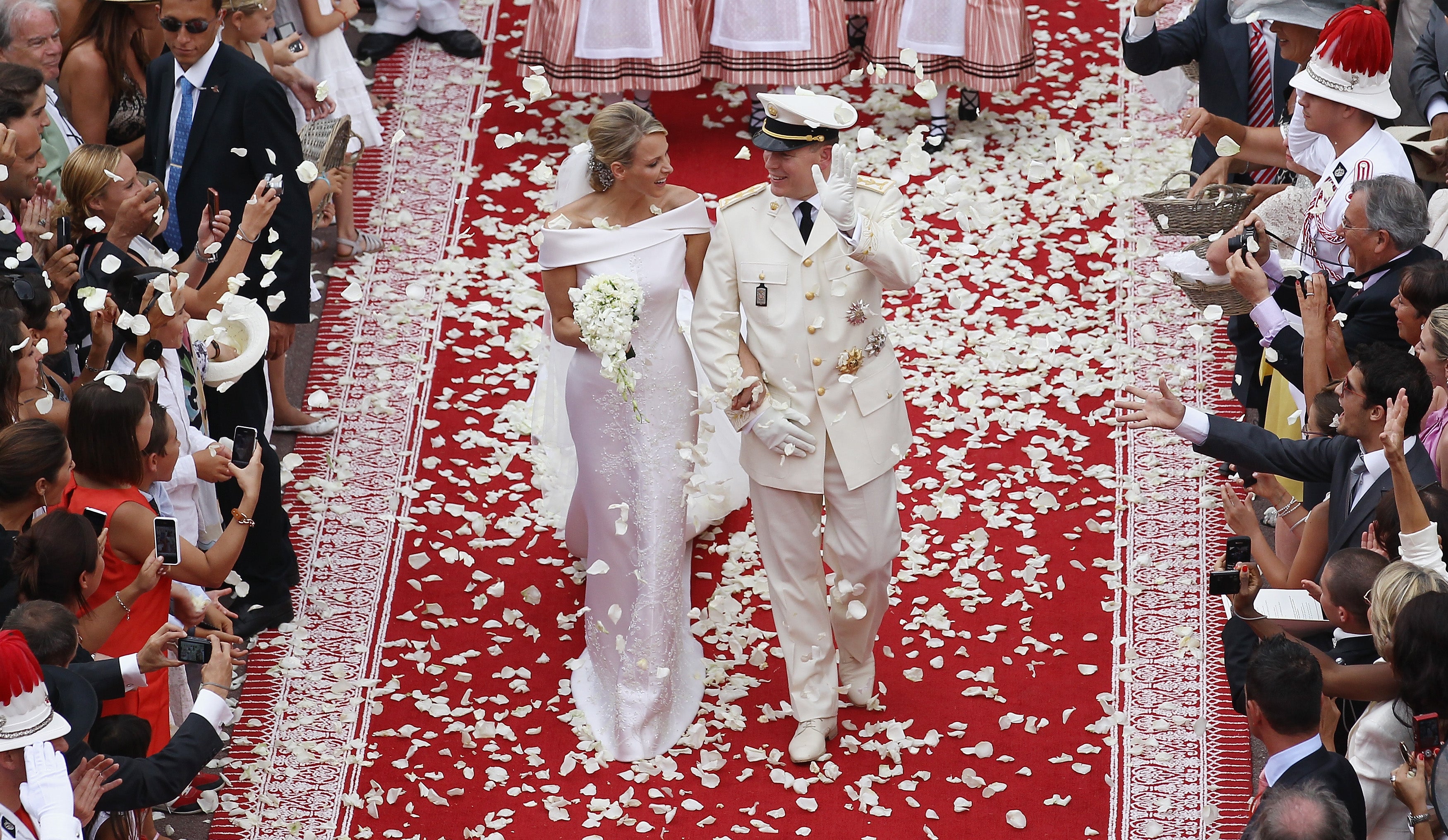 Charlene and Albert at their wedding in the Royal Palace of Monaco in 2011