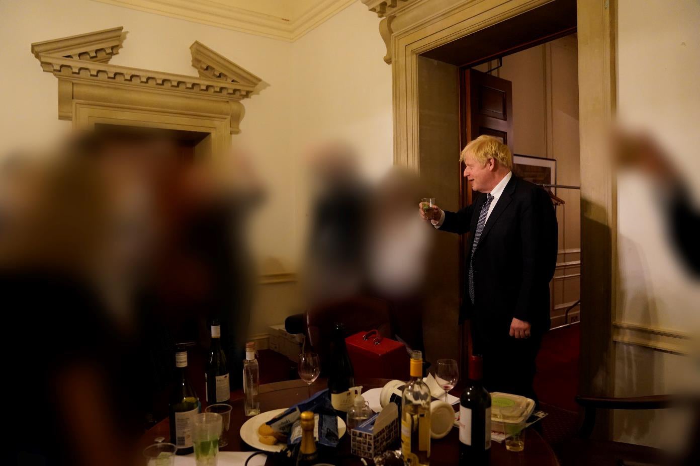 Boris Johnson seen at a leaving do on 13 November 2020