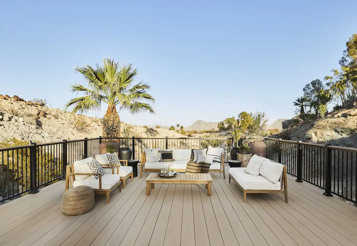 The sun deck at the Palm Desert house