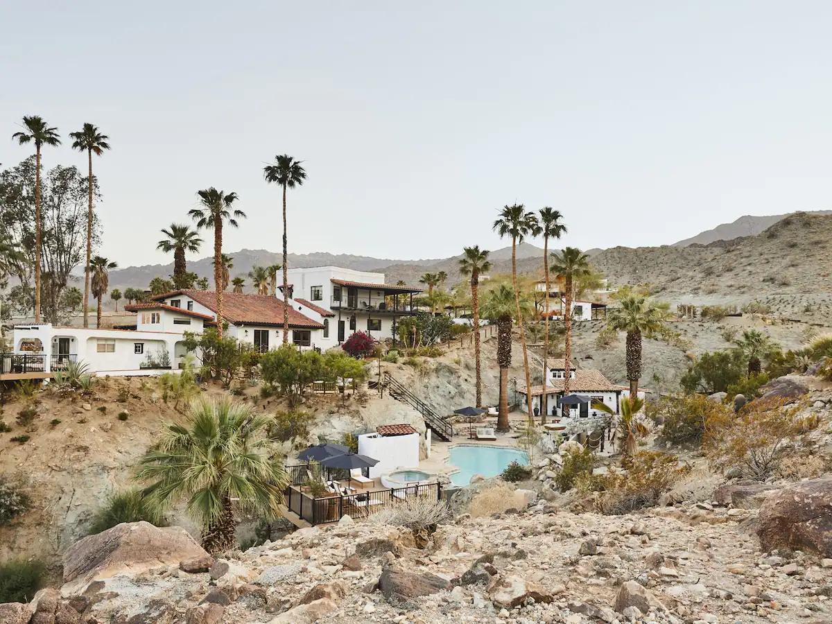 The exterior of the Californian desert rental