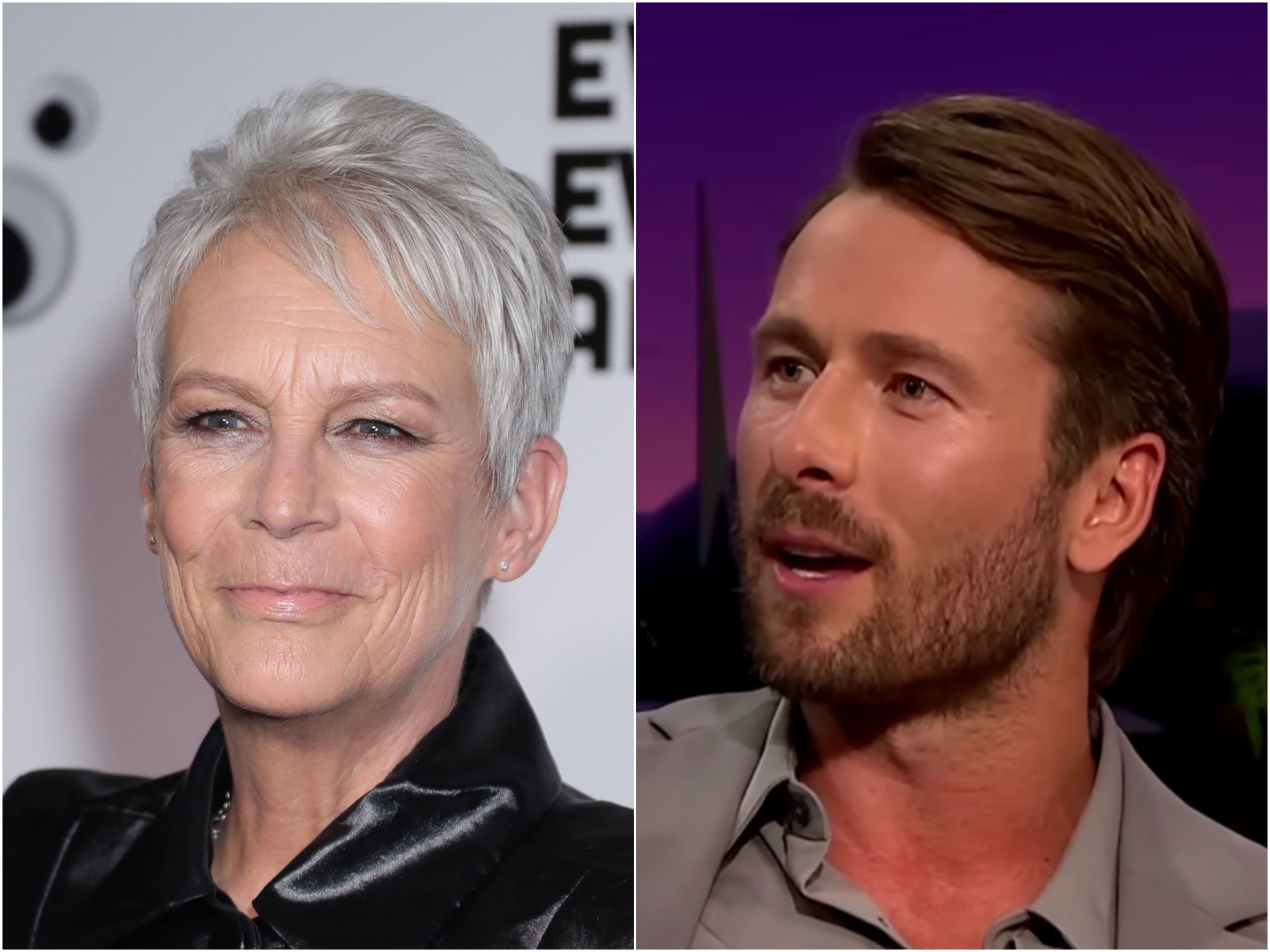 Jamie Lee Curtis and Glen Powell