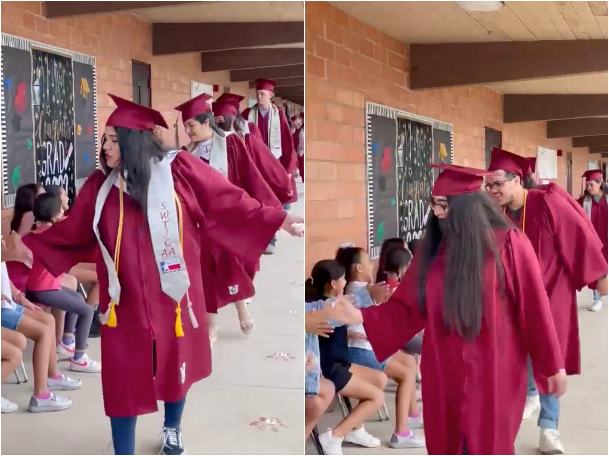 High School seniors visit Robb Elementary School the day before the shooting that killed 19 children and two adults