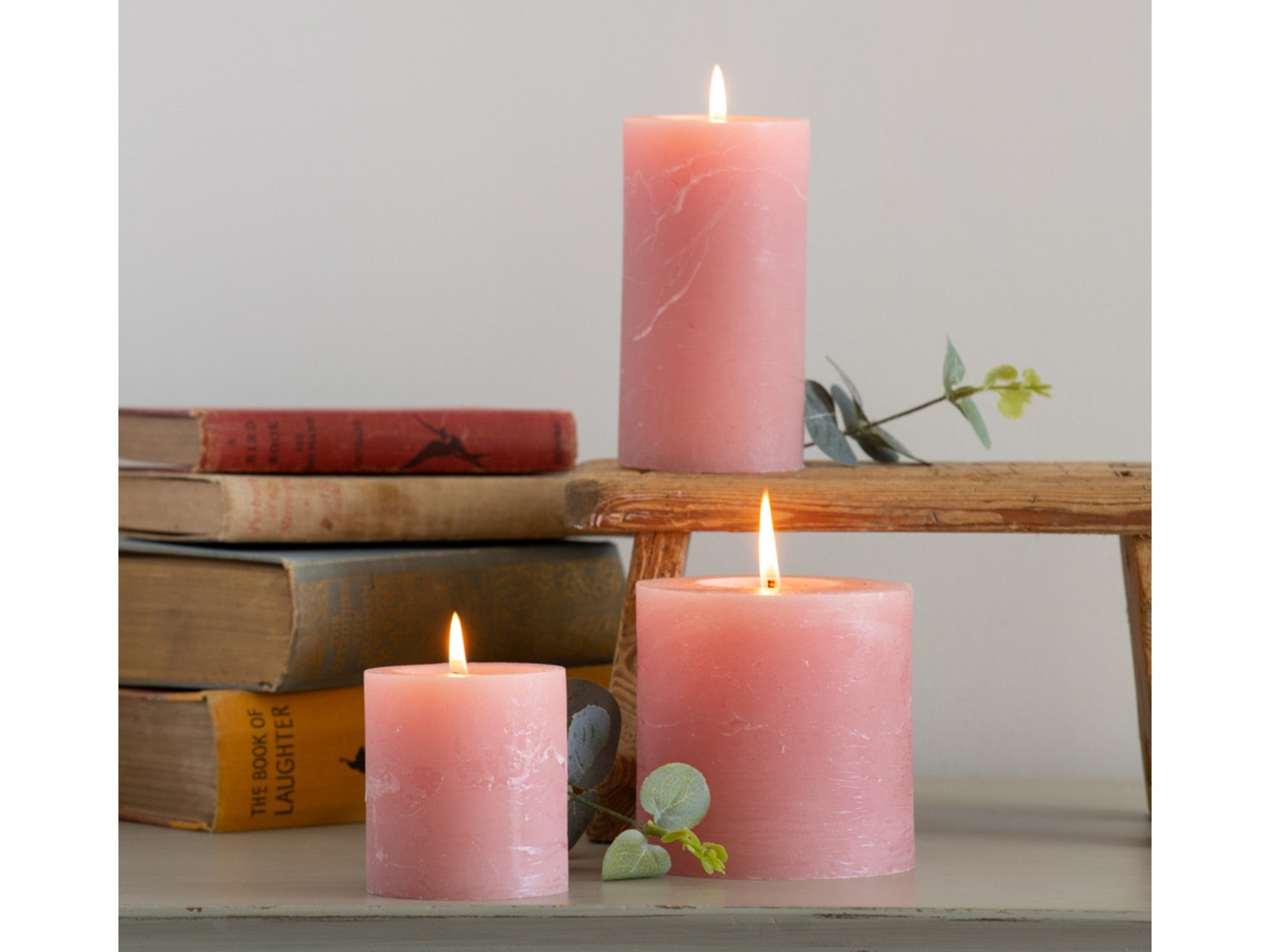 Rustic pillar candles