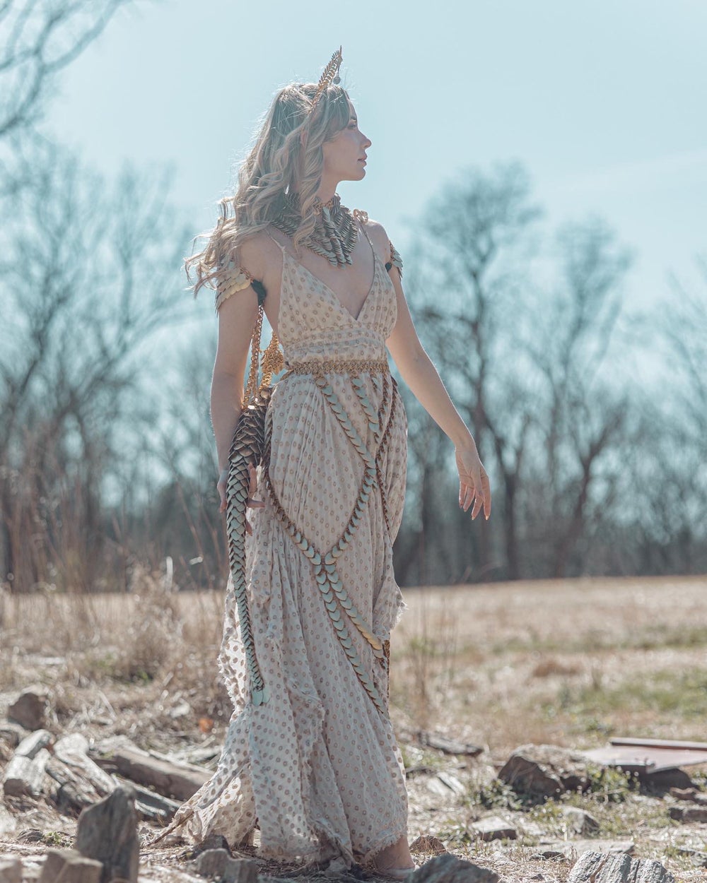 Queen Astraea dressed in scalemail as a 1980’s medieval fantasy queen (Liza Roberts – www.instagram.comlizabetroberts/PA Real Life)