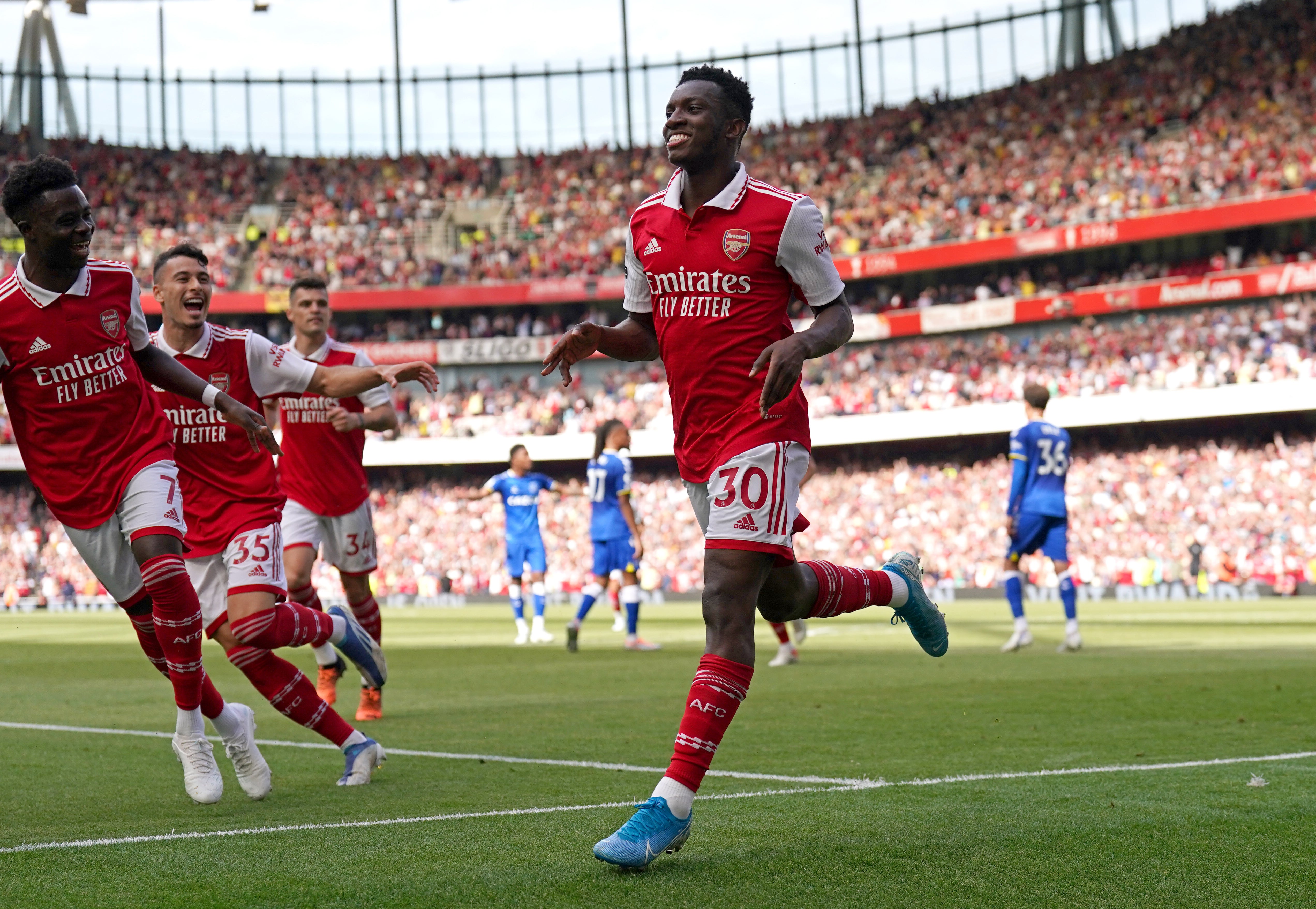 Eddie Nketiah has reportedly received a final contract offer from Arsenal, with the 22-year-old striker expected to accept the deal (Tim Goode/PA)