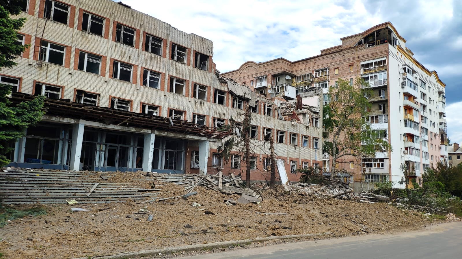 Damage following Russian attacks in the city of Bakhmut, eastern Ukraine