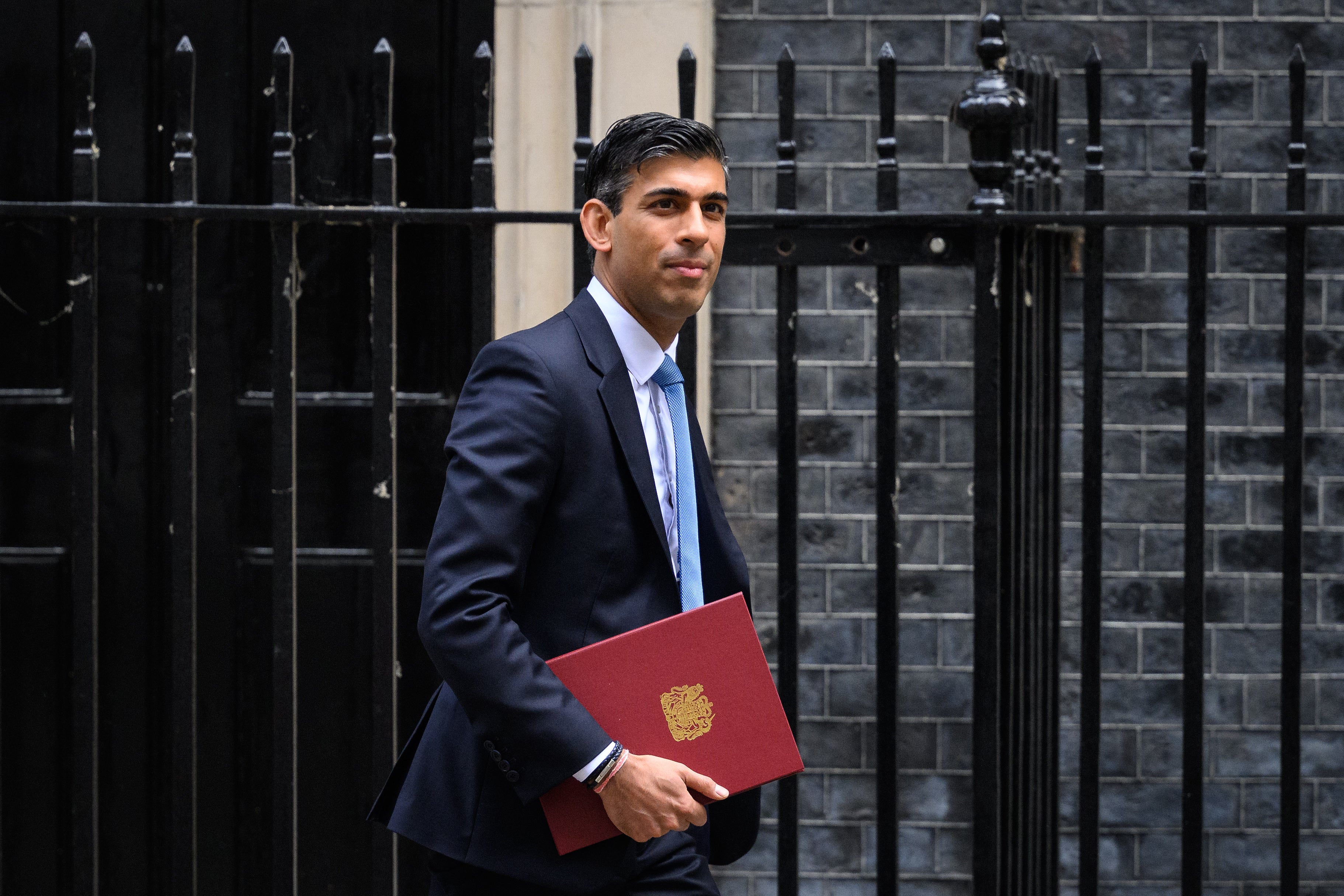 Rishi Sunak leaves number 11, Downing Street on Thursday.