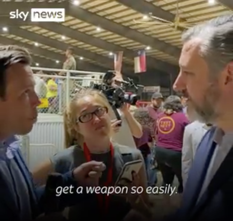 Sen Ted Cruz was confronted with questions about gun control reform by a Sky News journalist following the Texas school shooting in Uvalde that left 21 people dead.