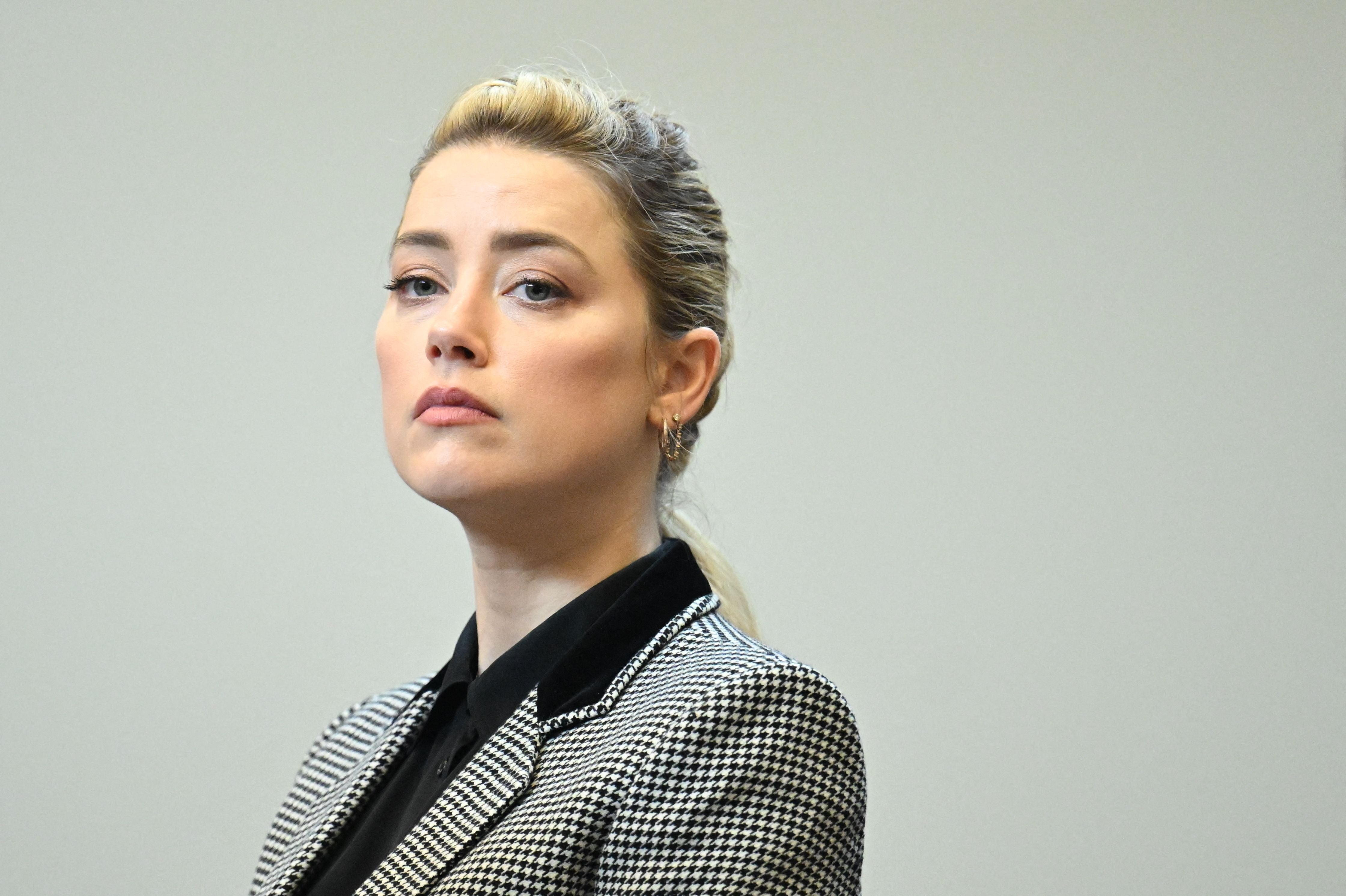 Actress Amber Heard at the Fairfax County Courthouse in Fairfax, Virginia