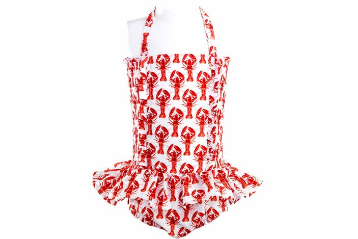 Rachel Riley lobster print ruched swimsuit indybest