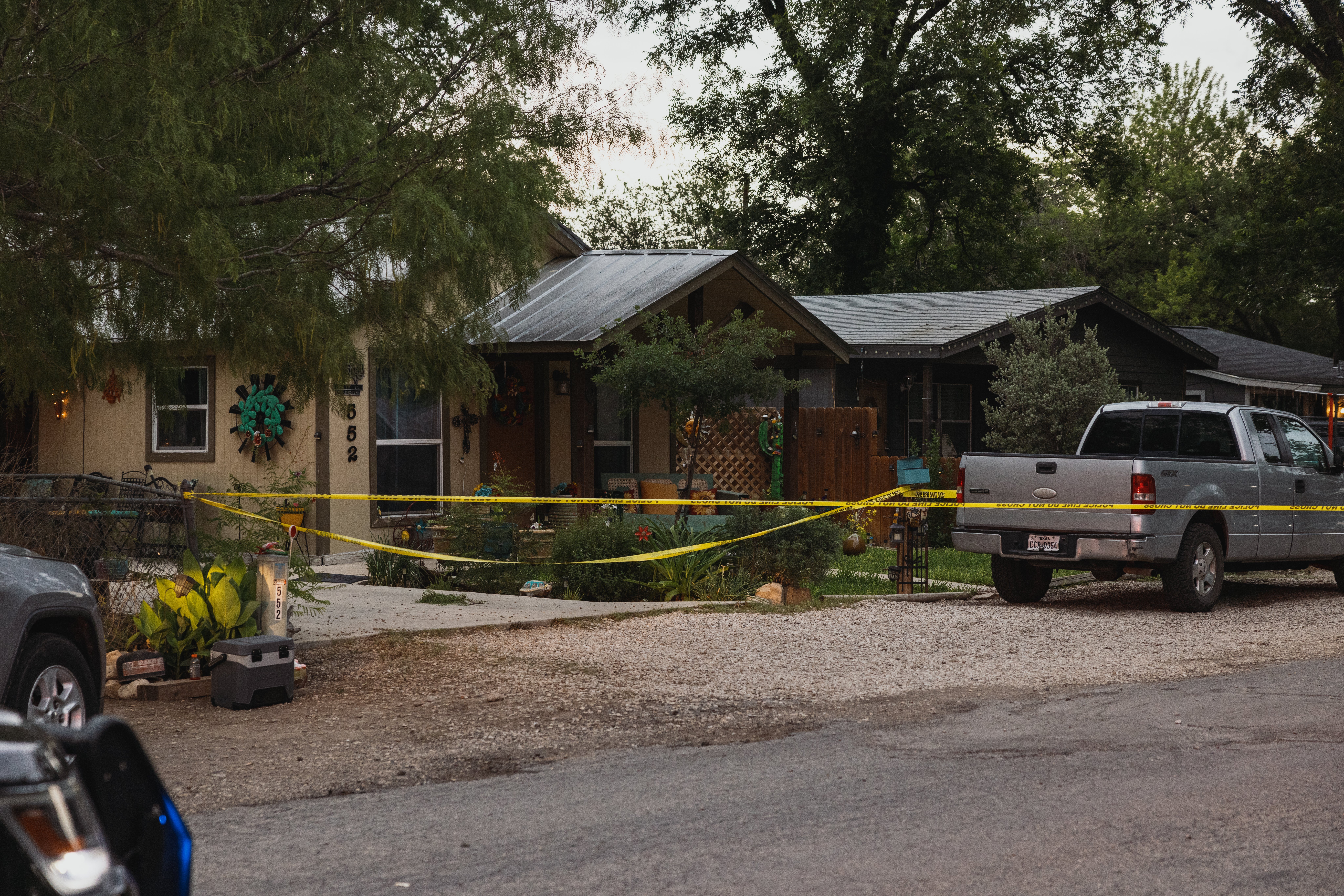 The home of suspected gunman, 18-year-old Salvador Ramos, is cordoned off with police tape on May 24, 2022 in Uvalde, Texas