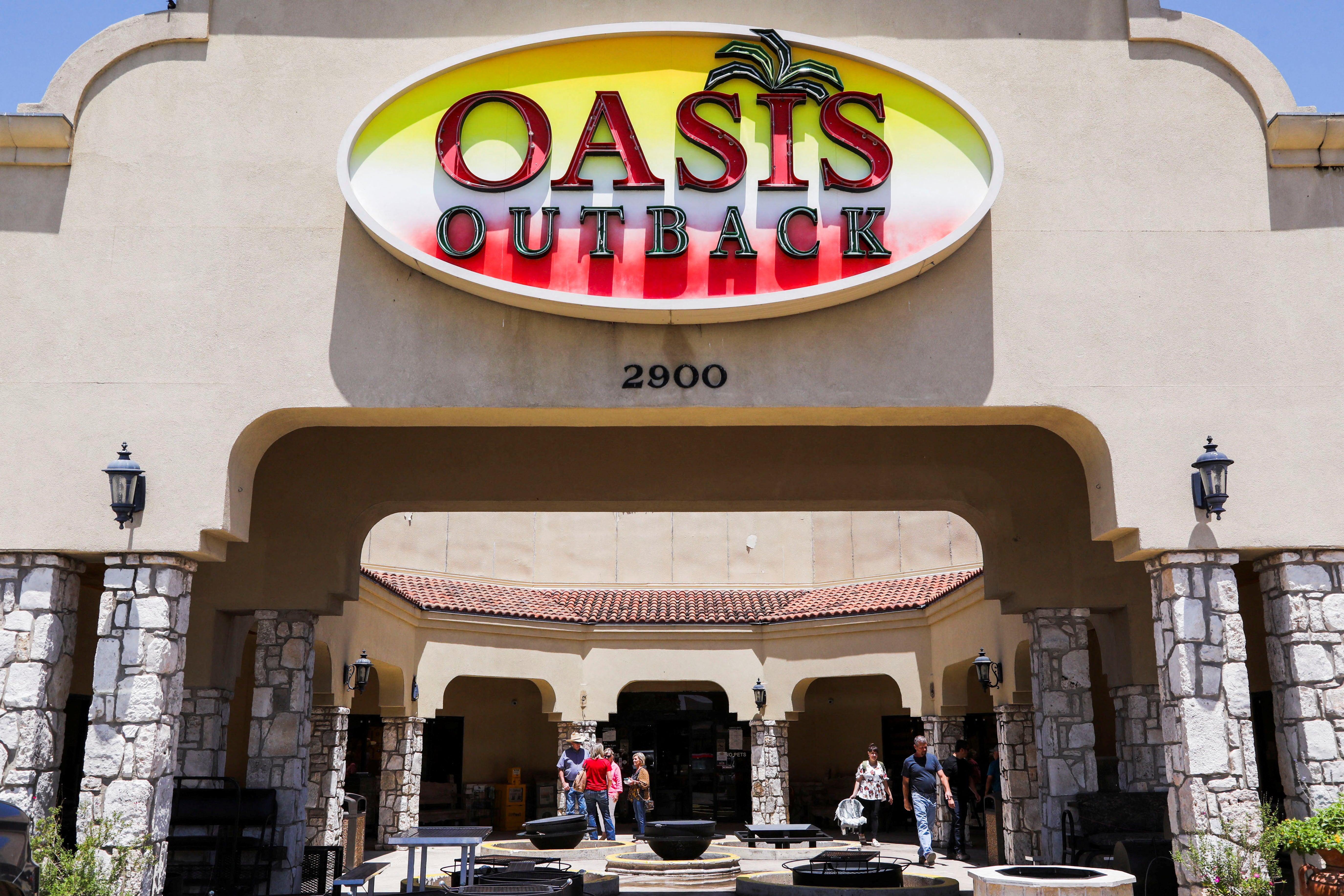 An exterior view of Oasis Outback, the store where a gunman who killed 19 children and two teachers at Robb Elementary School purchased his weapons, in Uvalde, Texas, U.S., May 25, 2022