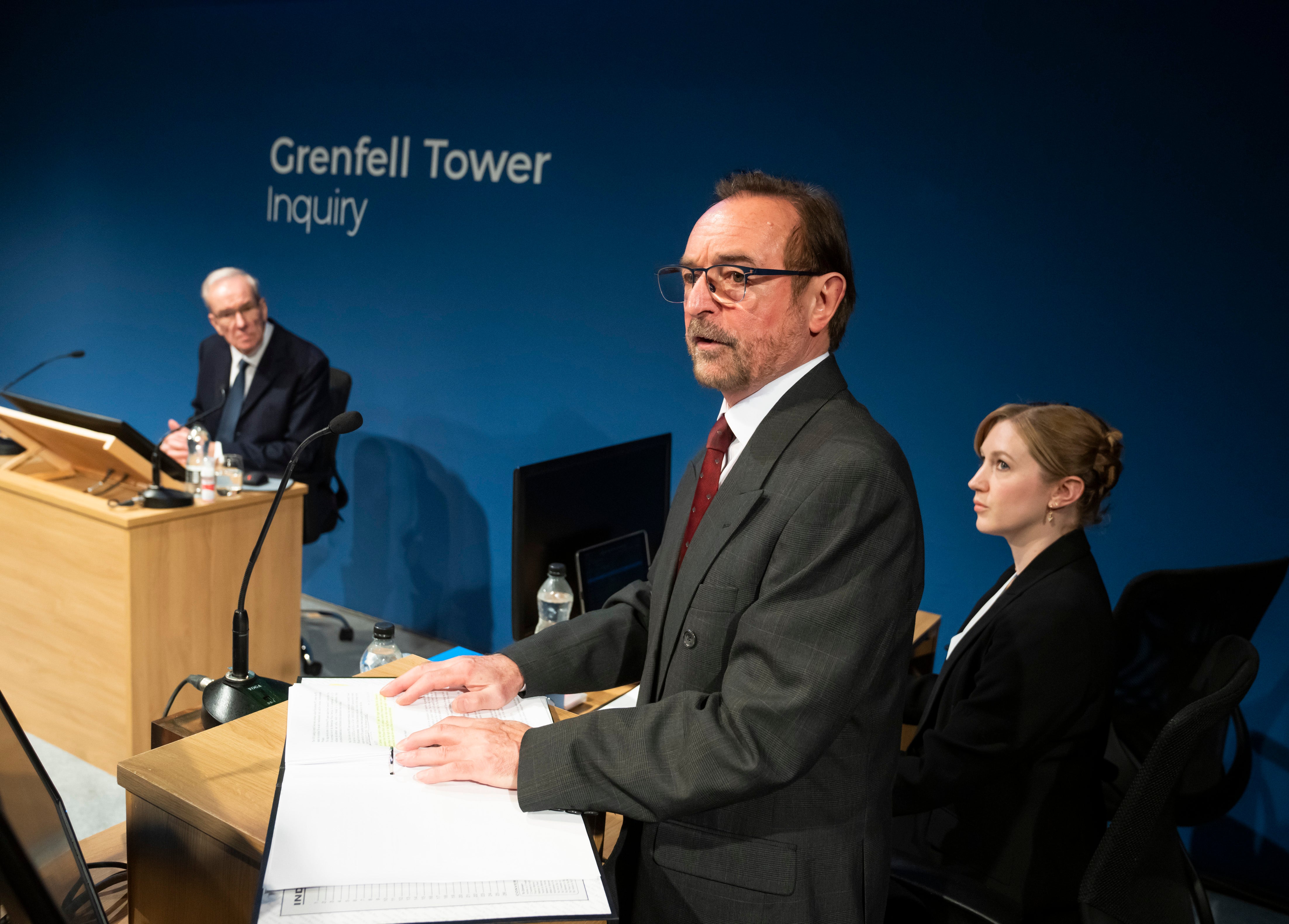 A scene from Grenfell: Value Engineering at the Tabernacle Theatre in London (Tristram Kenton/PA)