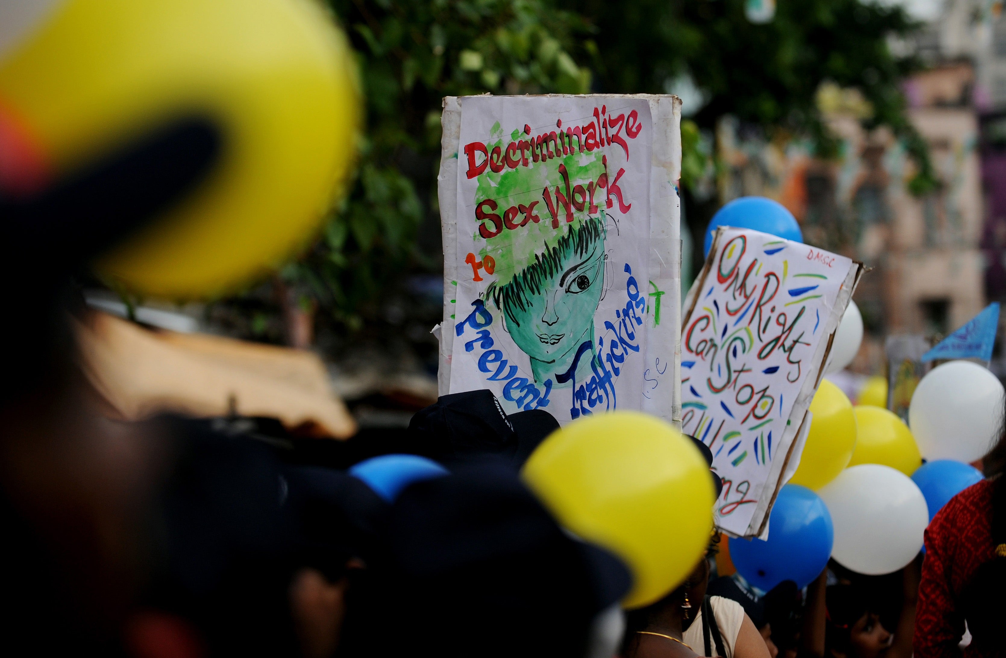 File photo: Indian sex workers participate in a rally as part of the Sex Workers’ Freedom Festival in Kolkata in 2012