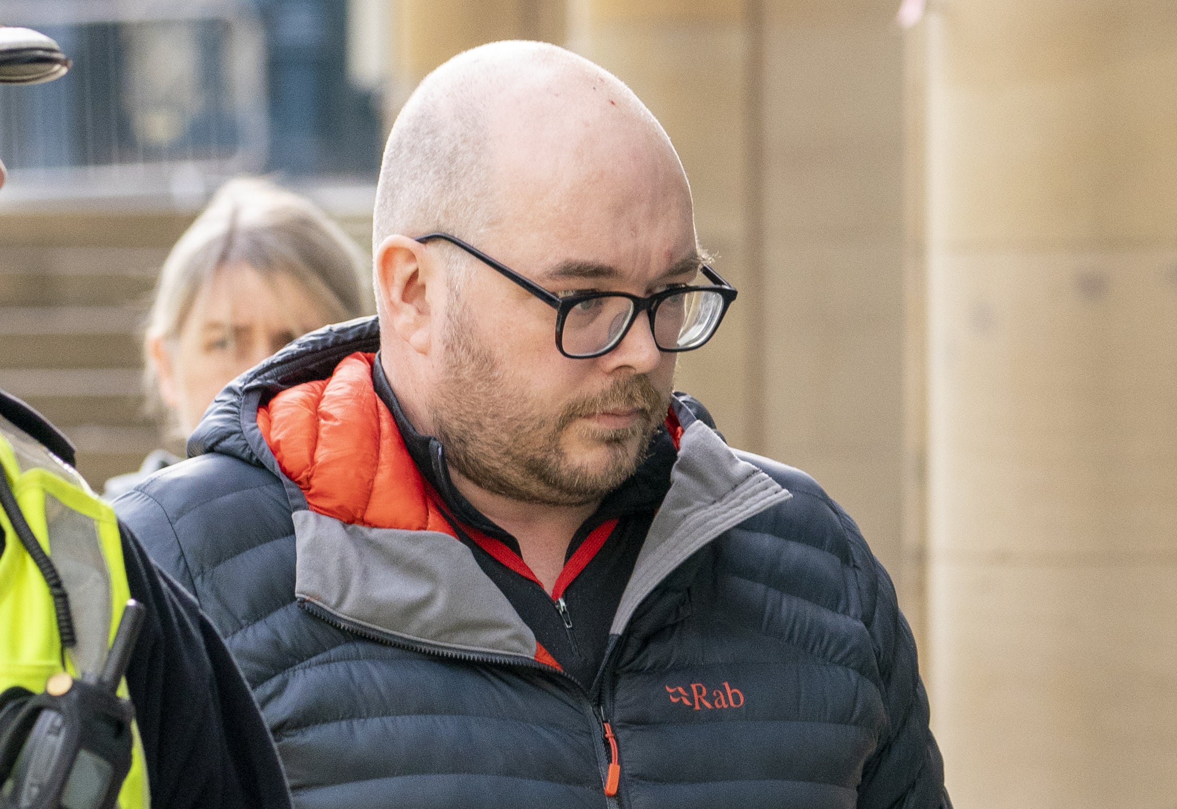 Pc Alan Smith arrives at Capital House in Edinburgh (Jane Barlow/PA)