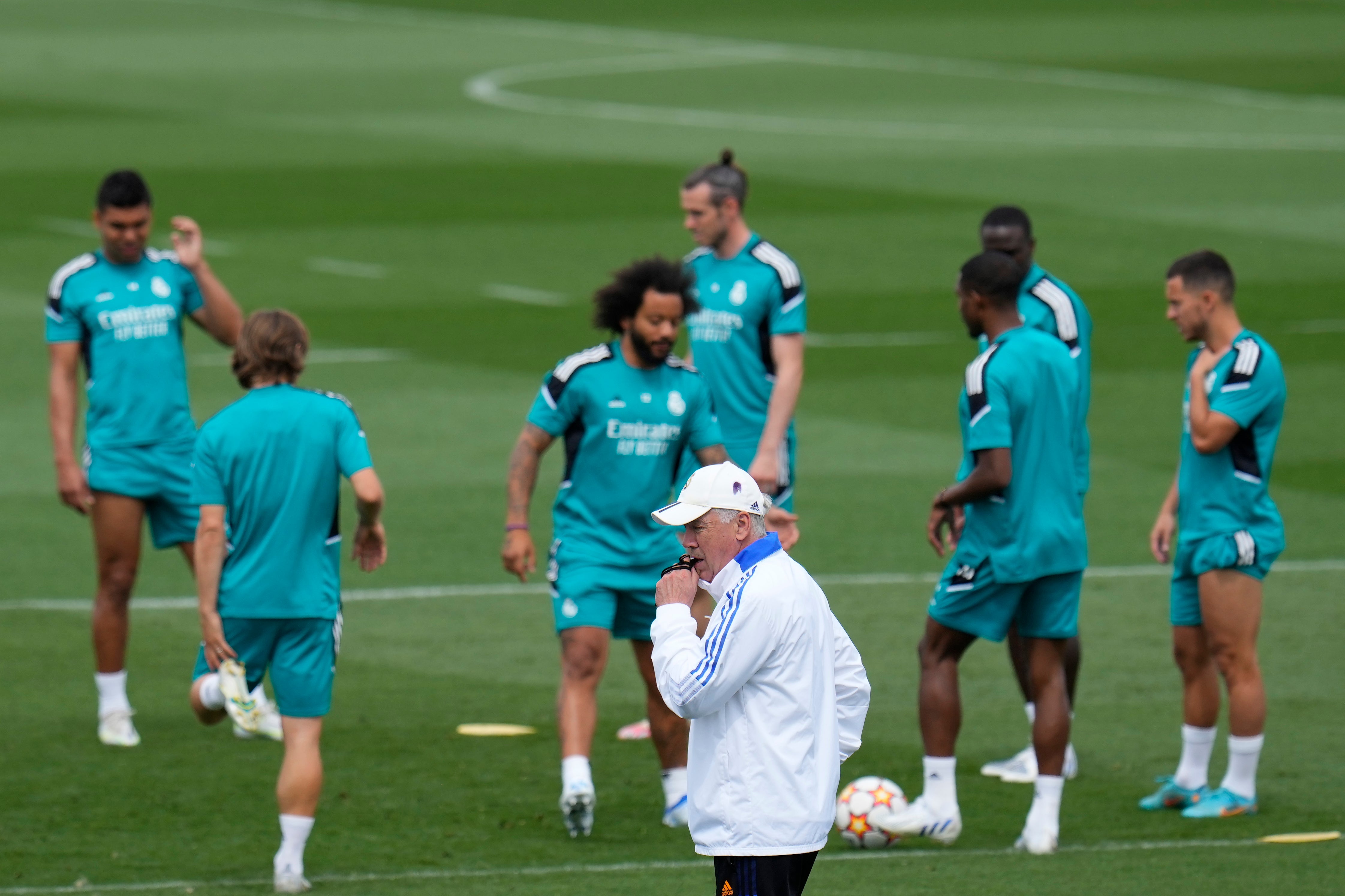 Carlo Ancelotti (bottom ) is the first coach to lead a side into five Champions League finals (Manu Fernandez/AP)