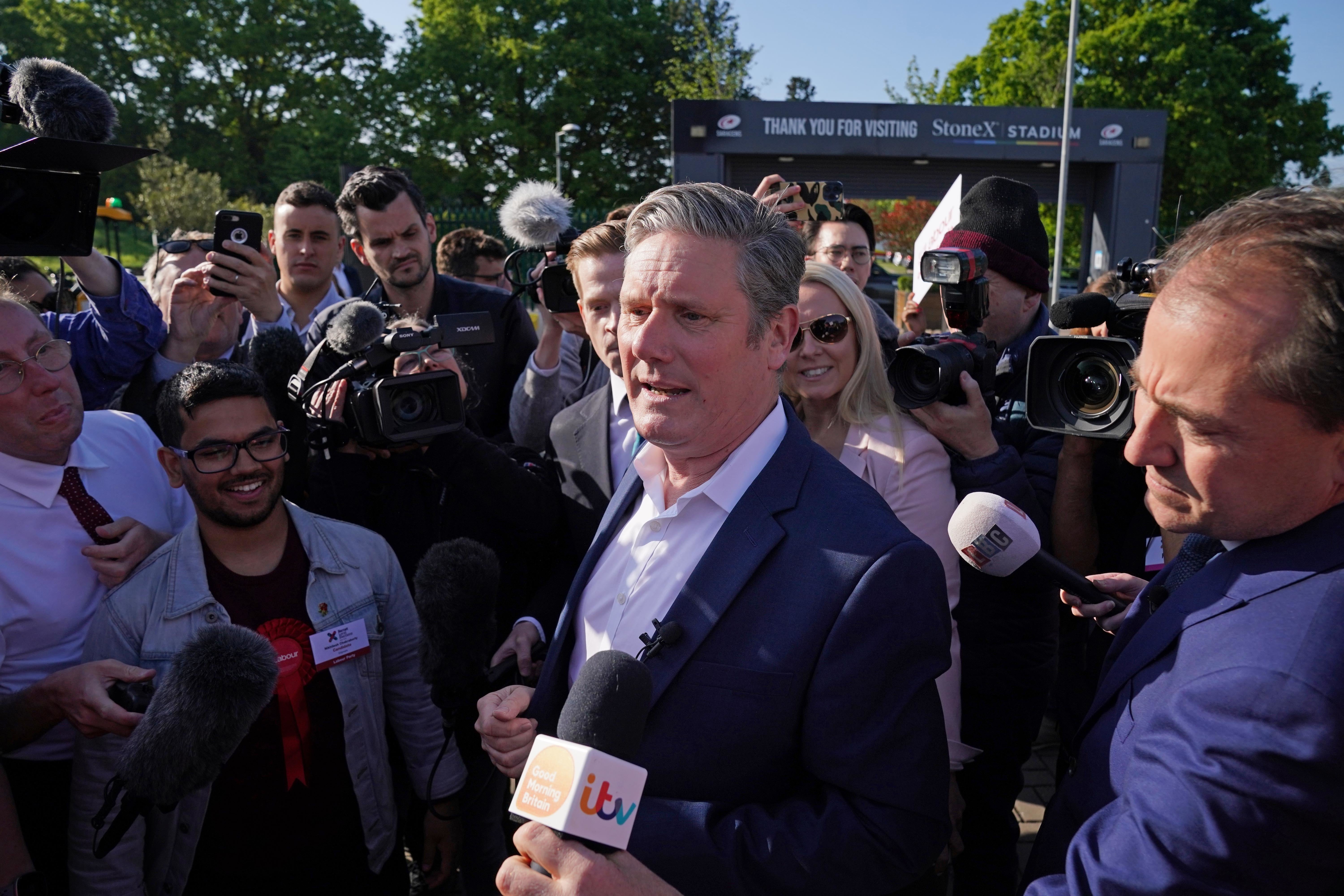 Labour leader Keir Starmer speaks to supporters in Barnet, London after the party clinched victory local government elections