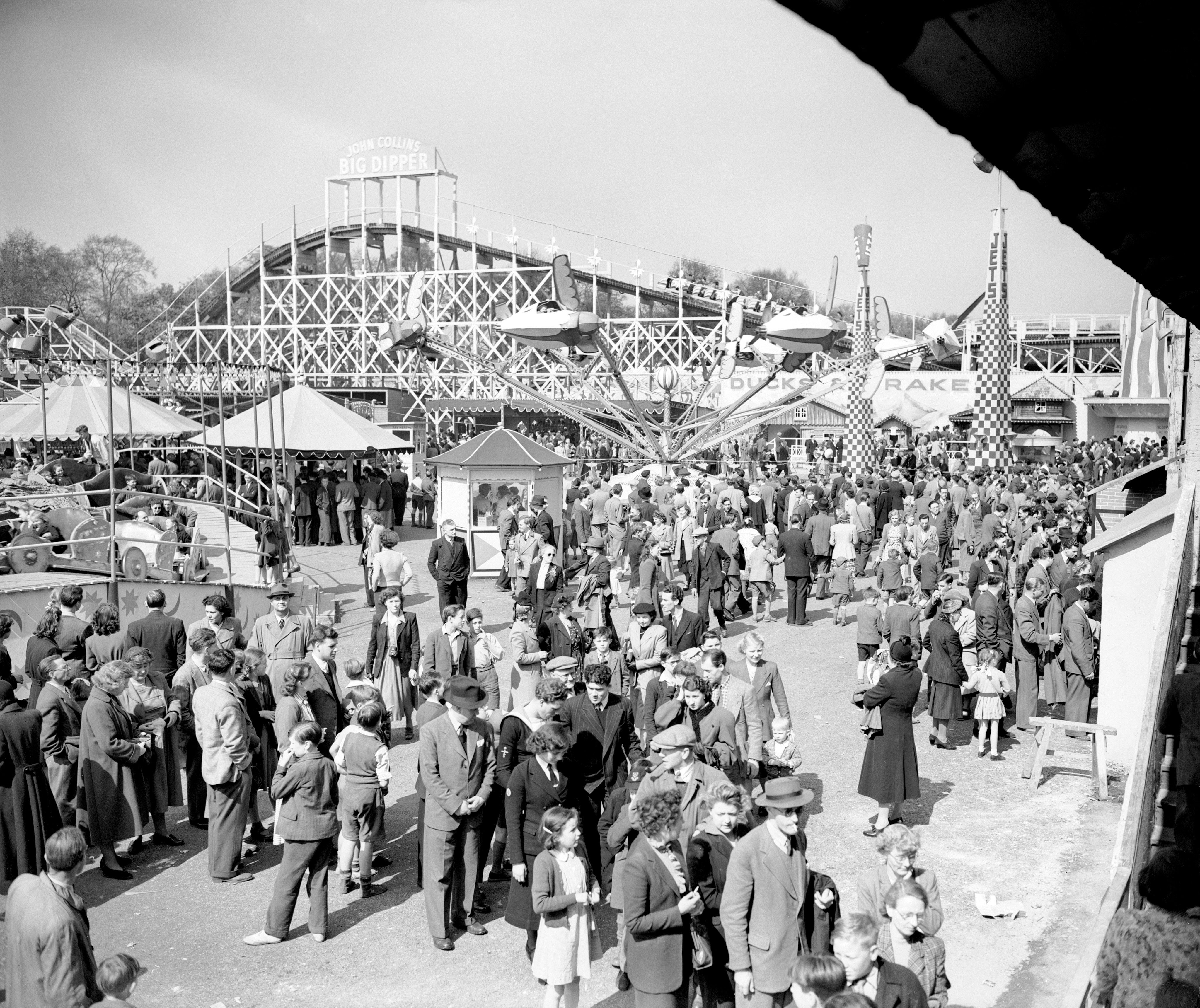 The fun fair in Battersea Park, south-west London, in the 1950s (PA Archive/PA Images/PA)