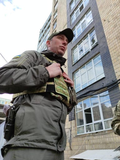 Colonel Oleh Hryhorov, the chief of police for the Luhansk region