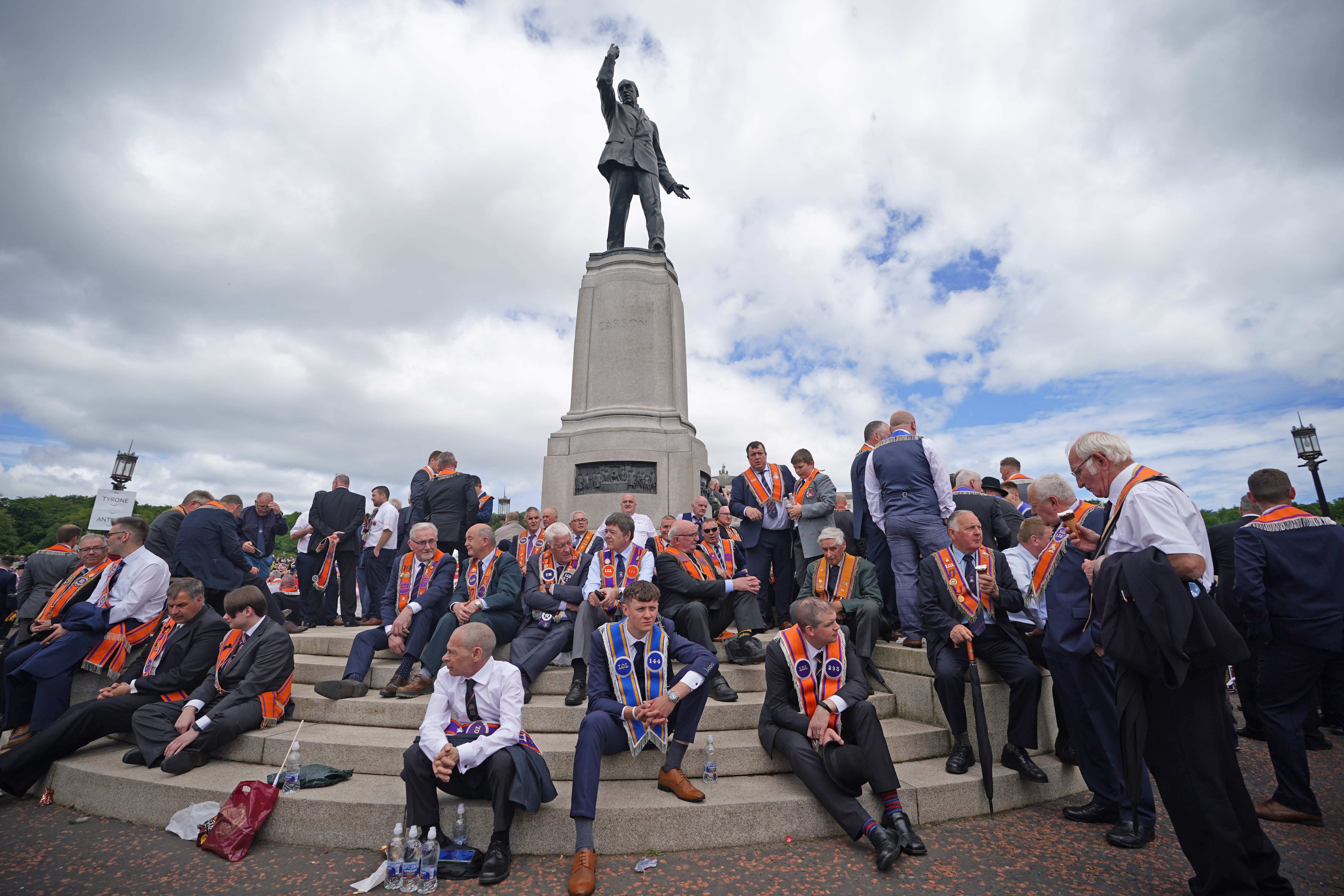 Marchers at Stormont (Niall Carson/PA)