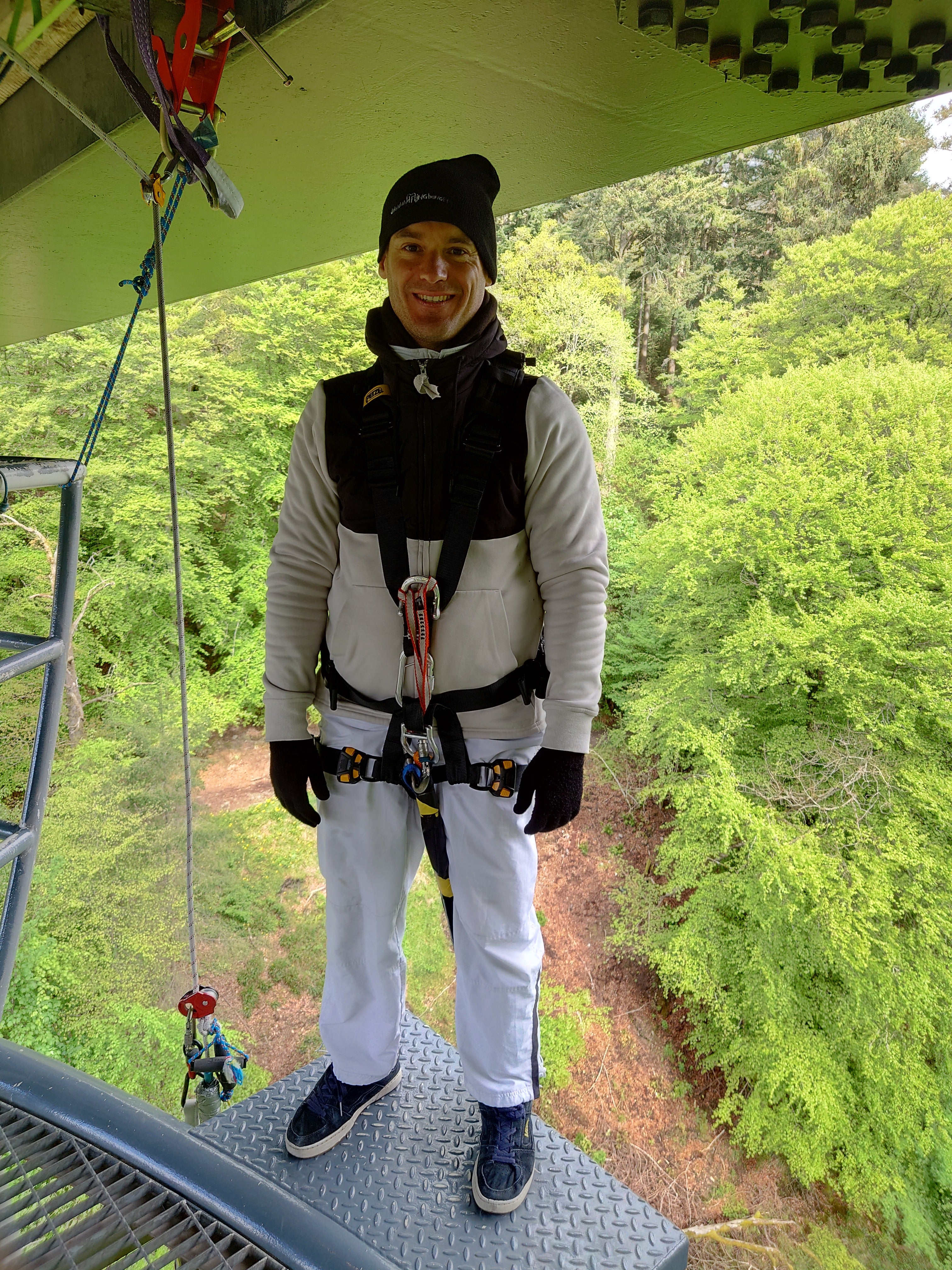 Francois-Marie Dibon hopes to set a new record for the most bungee jumps in a 24-hour period (Heartland Media and PR/PA)