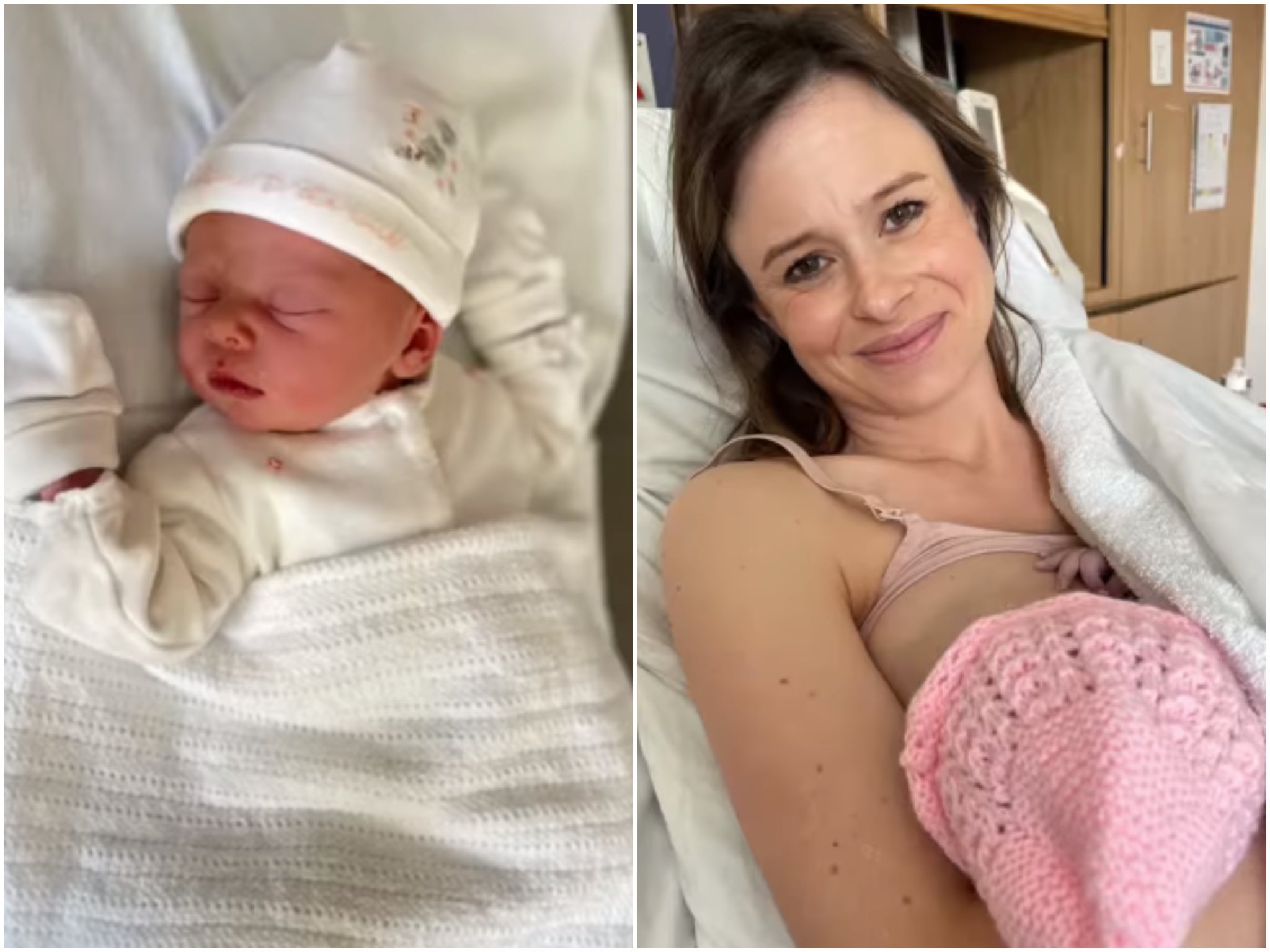 The couple shared images of Nora taken in the hours after her birth