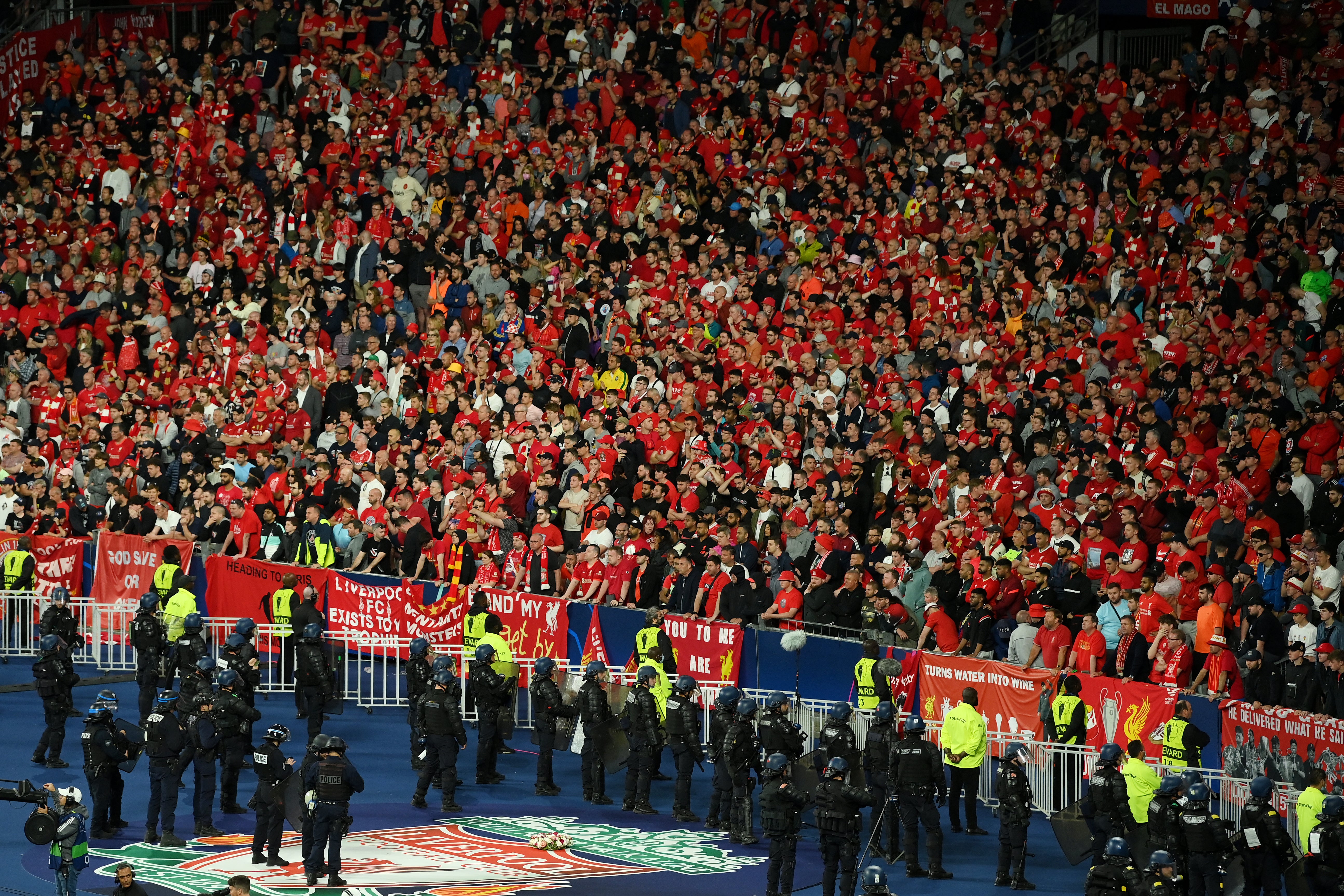 Fans were eventually let into the stadium