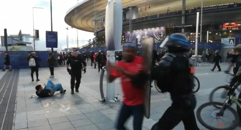 There were clashes between fans and police outside the stadium