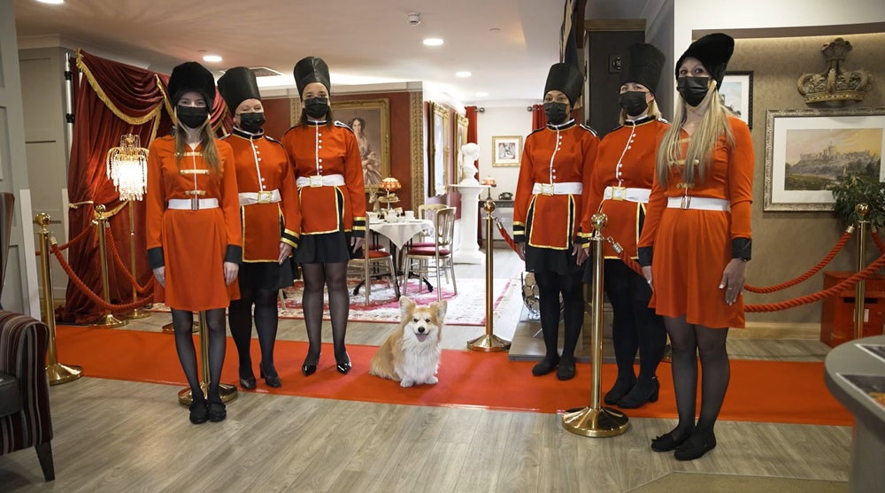 The team at Mountbatten Grange dressed as the Queen’s Guard (Care UK/PA Real Life)